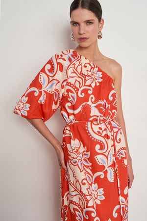 silhouette dress - tangerine field