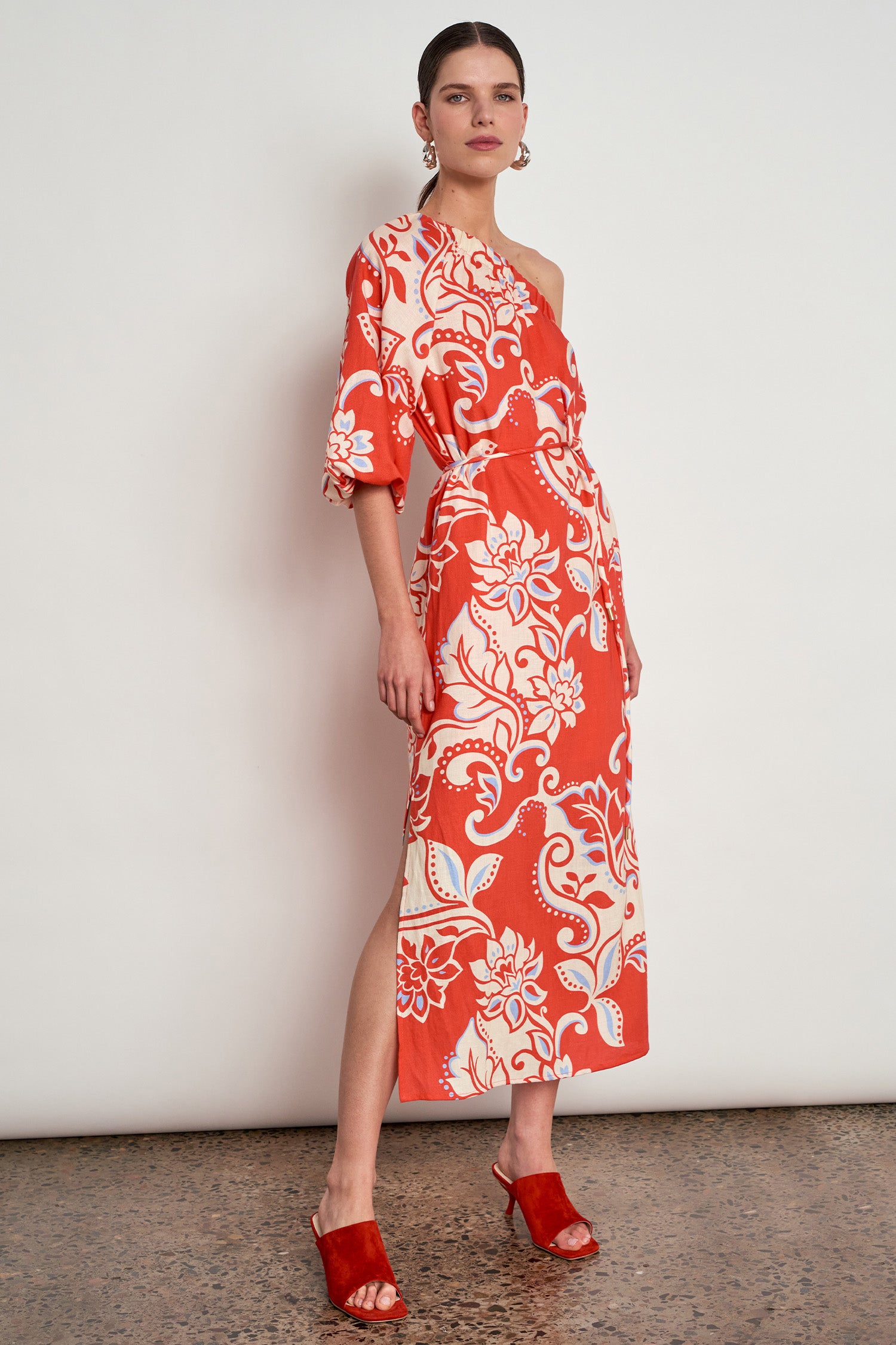 silhouette dress - tangerine field