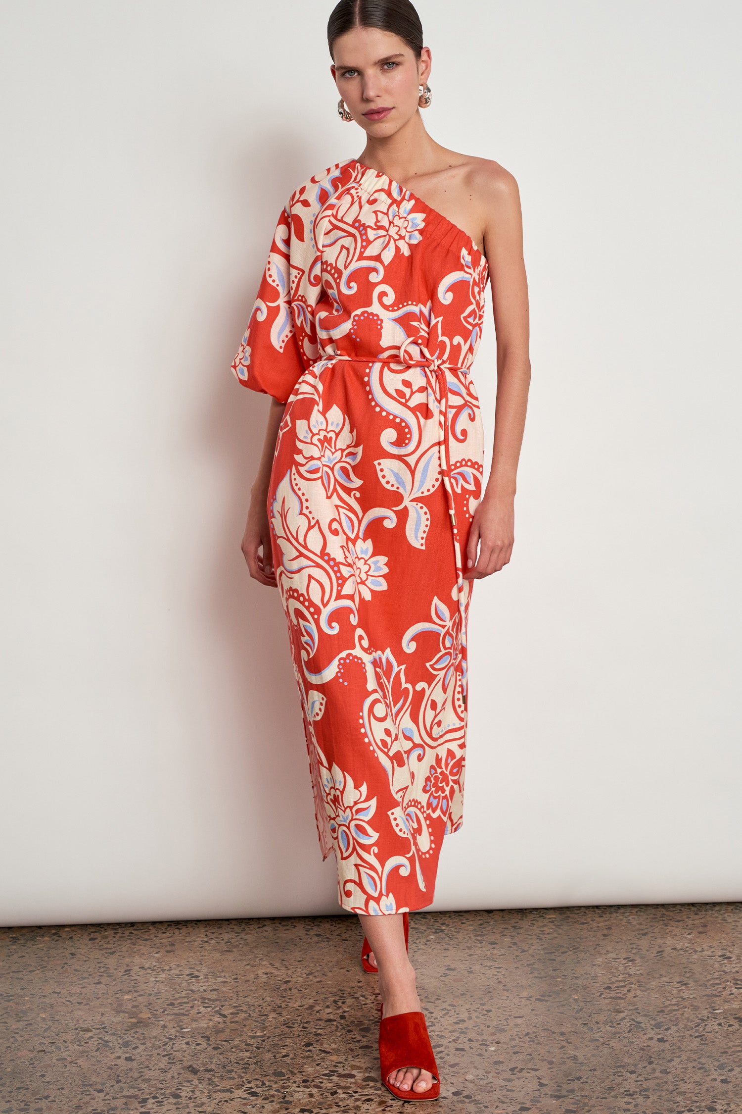 silhouette dress - tangerine field