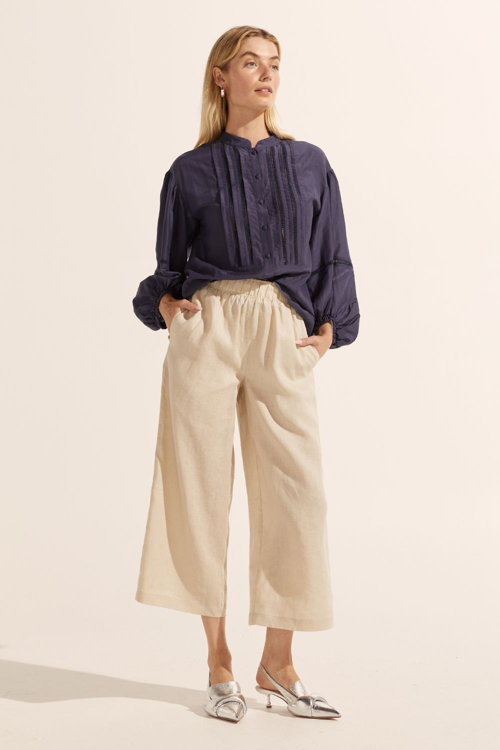 solace top - indigo