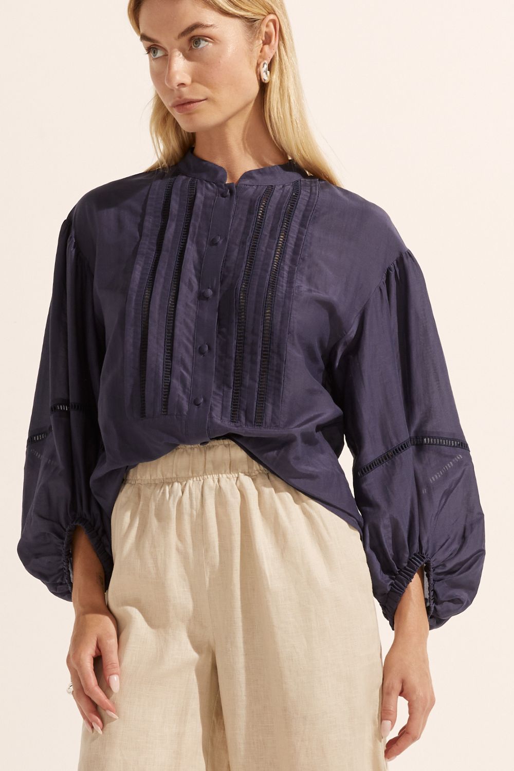 solace top - indigo