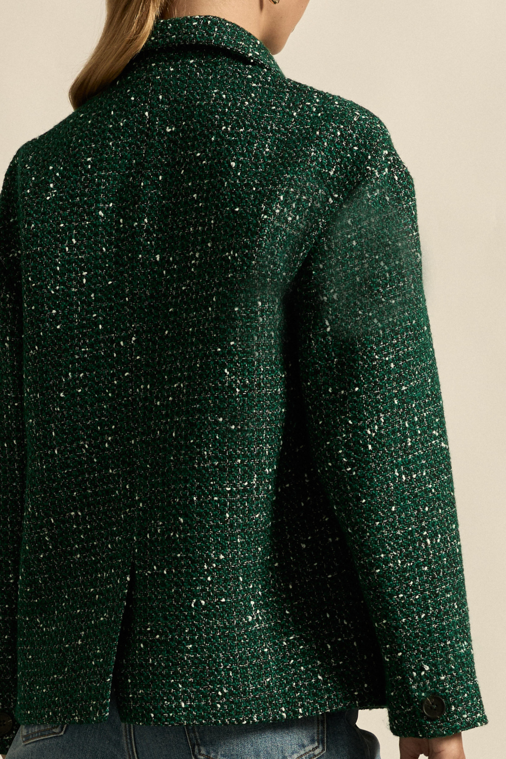 spire coat - emerald boucle