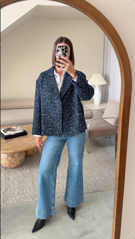 spire coat - midnight boucle|  zoe kratzmann| considered design