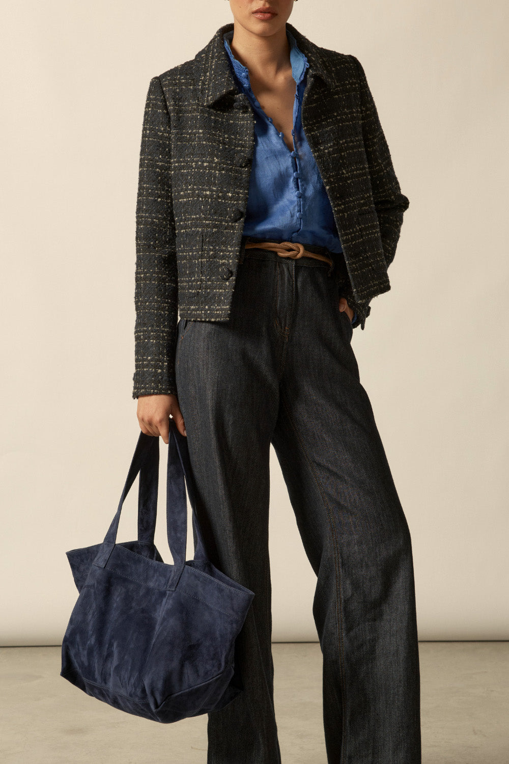 suede shoulder bag - midnight suede|  zoe kratzmann| considered design