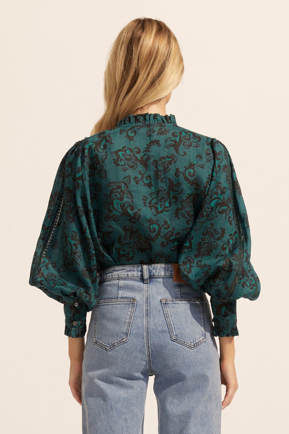 swoon top - green floral
