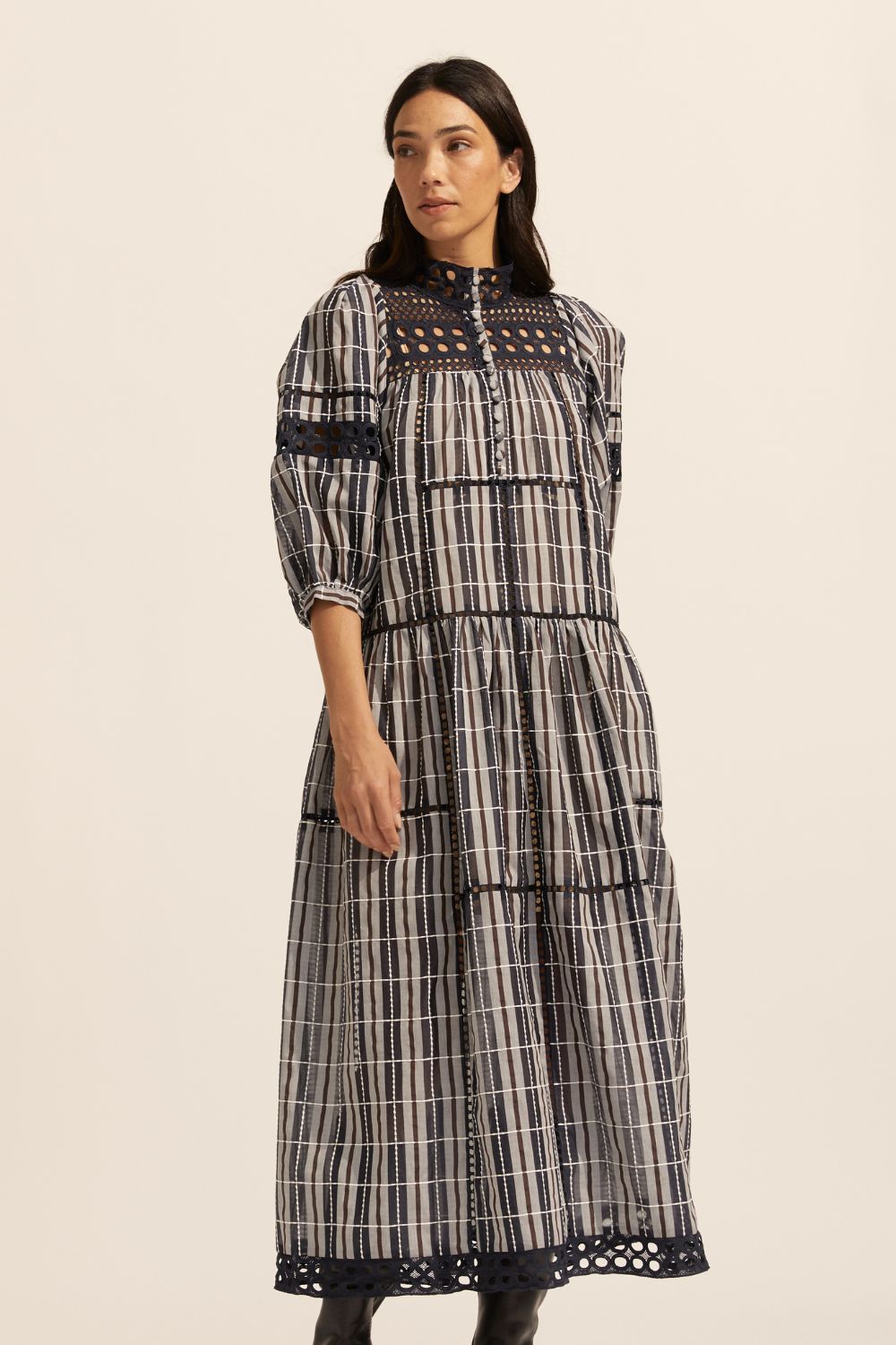 tactic dress - indigo check