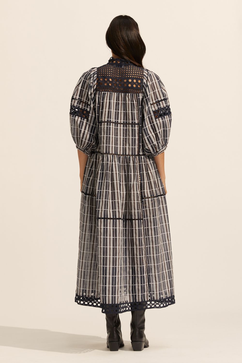 tactic dress - indigo check