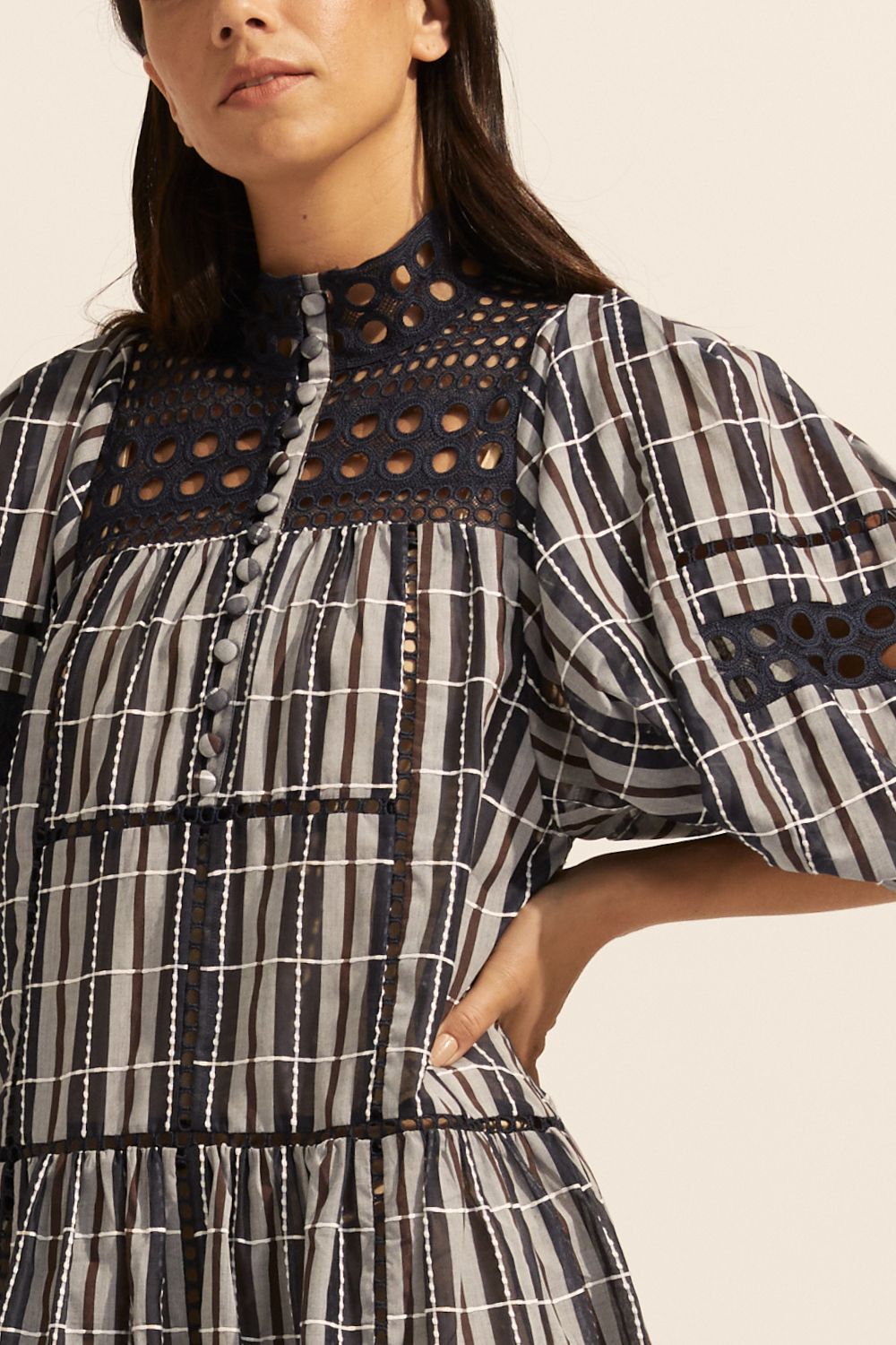 tactic dress - indigo check