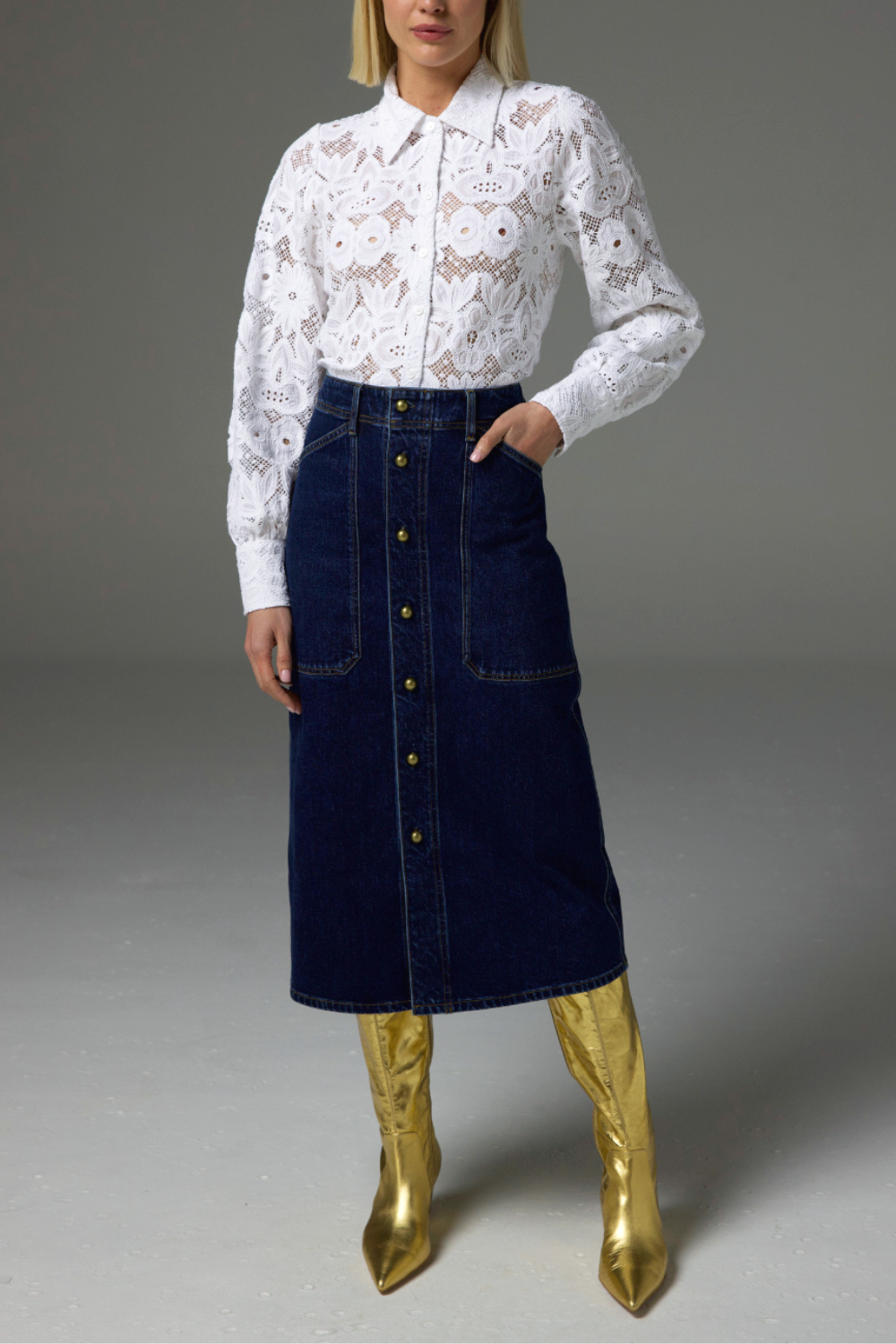 typify skirt - dark denim