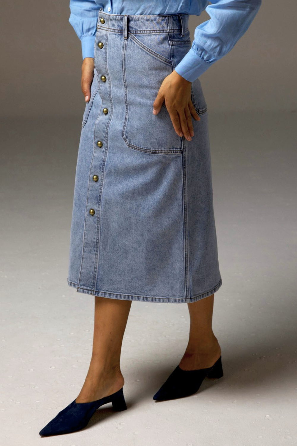 typify skirt - washed denim