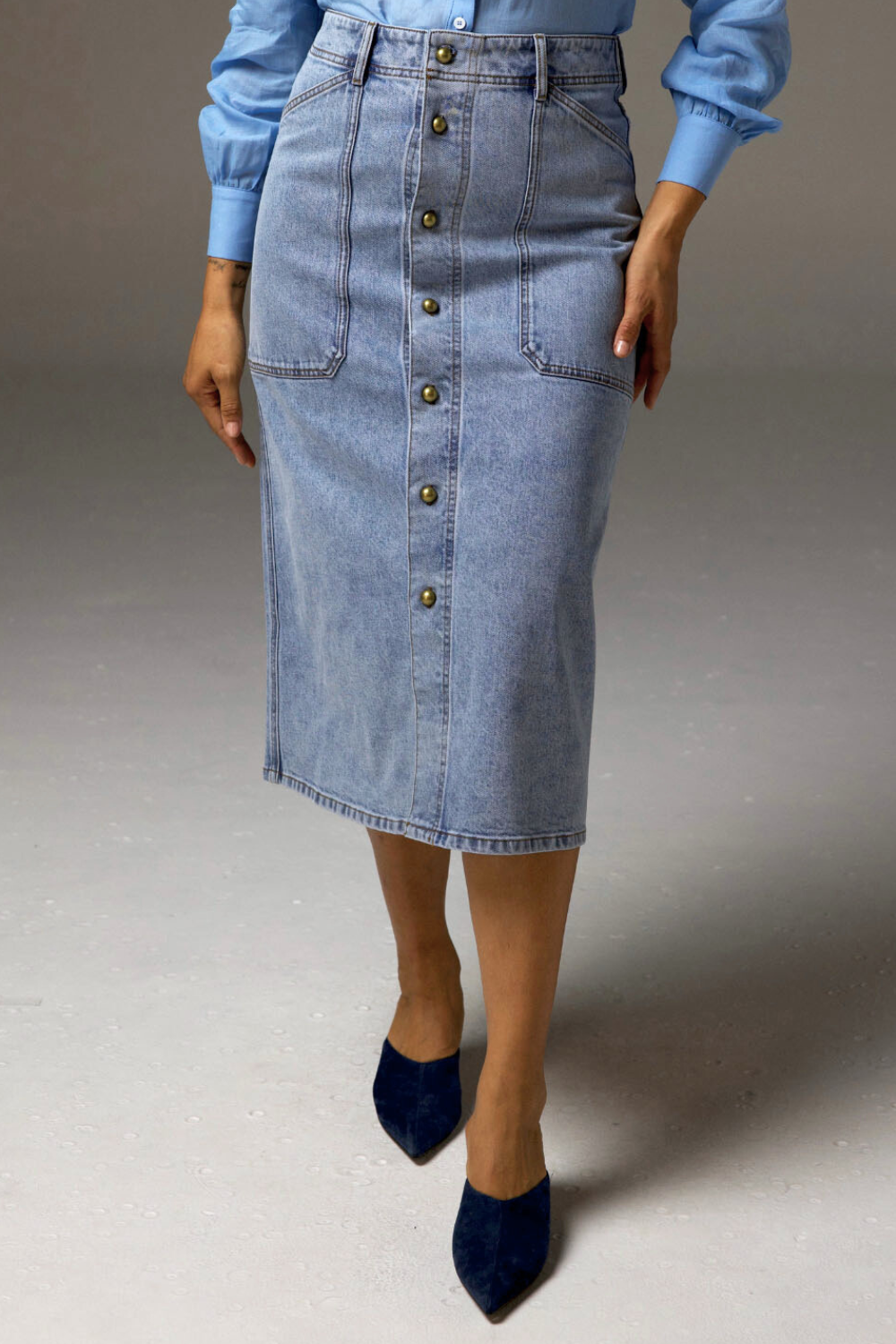 typify skirt - washed denim