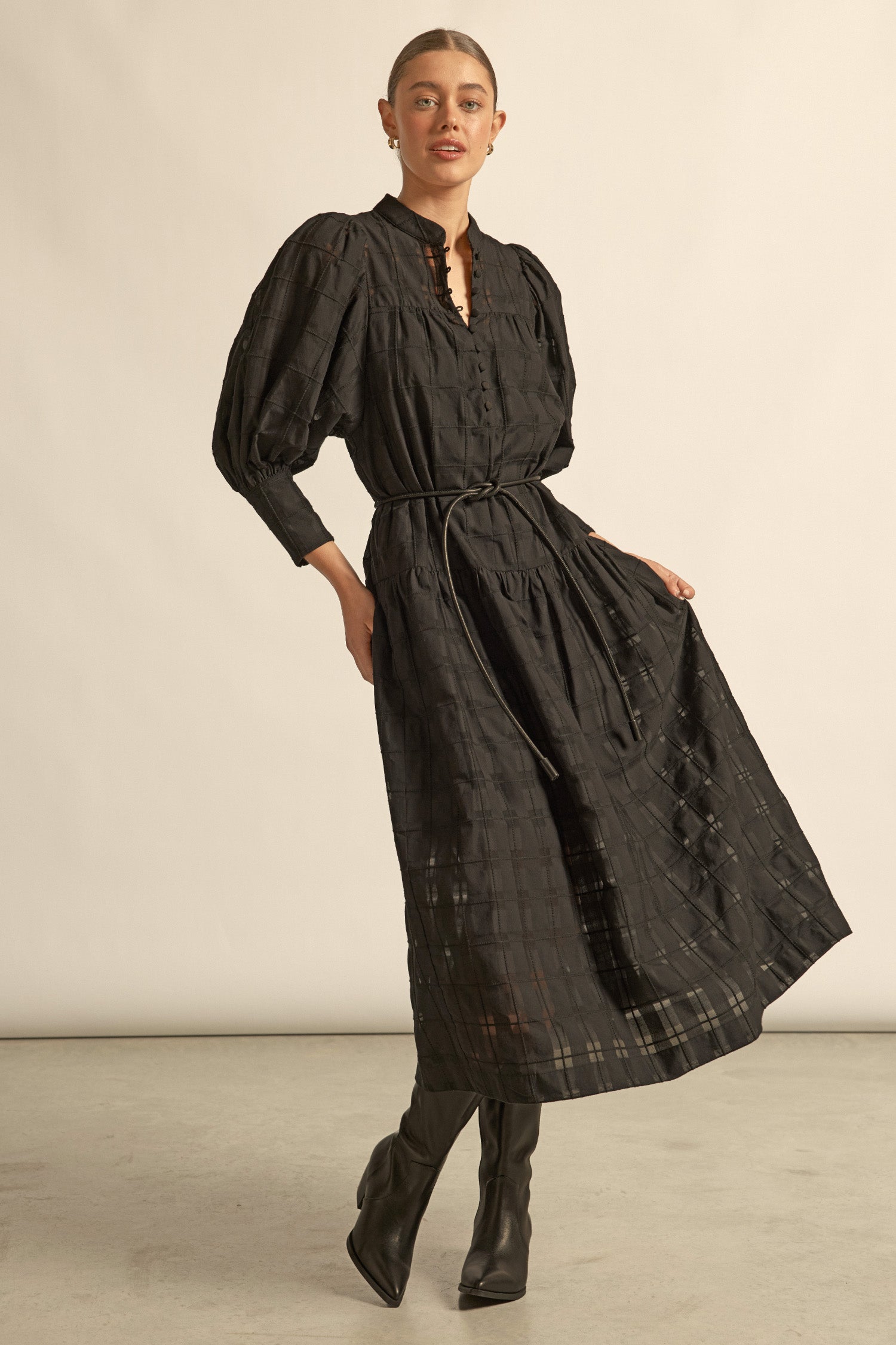 Vesper dress - black check|  zoe kratzmann| considered design