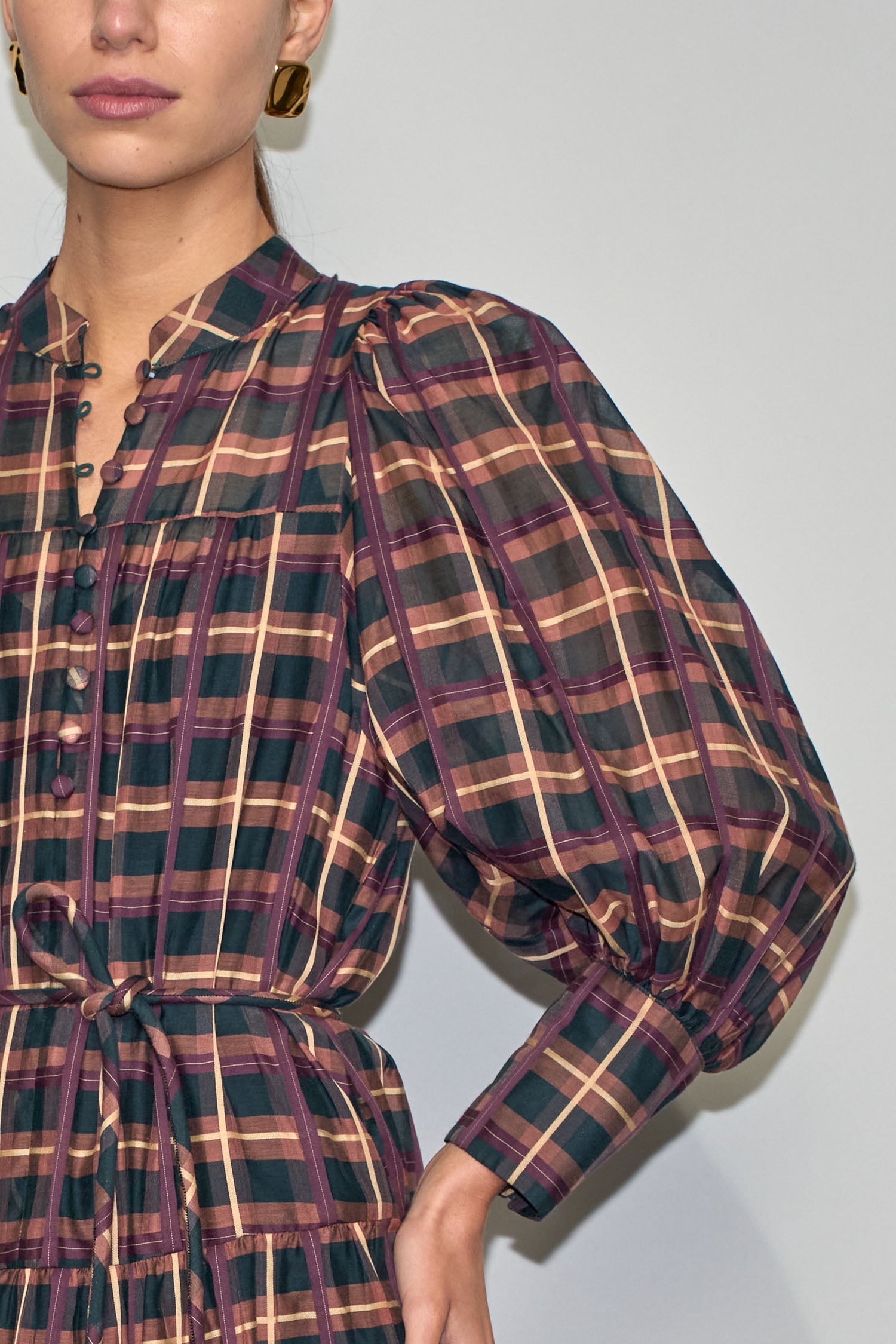 vesper dress - berry check|  zoe kratzmann| considered design