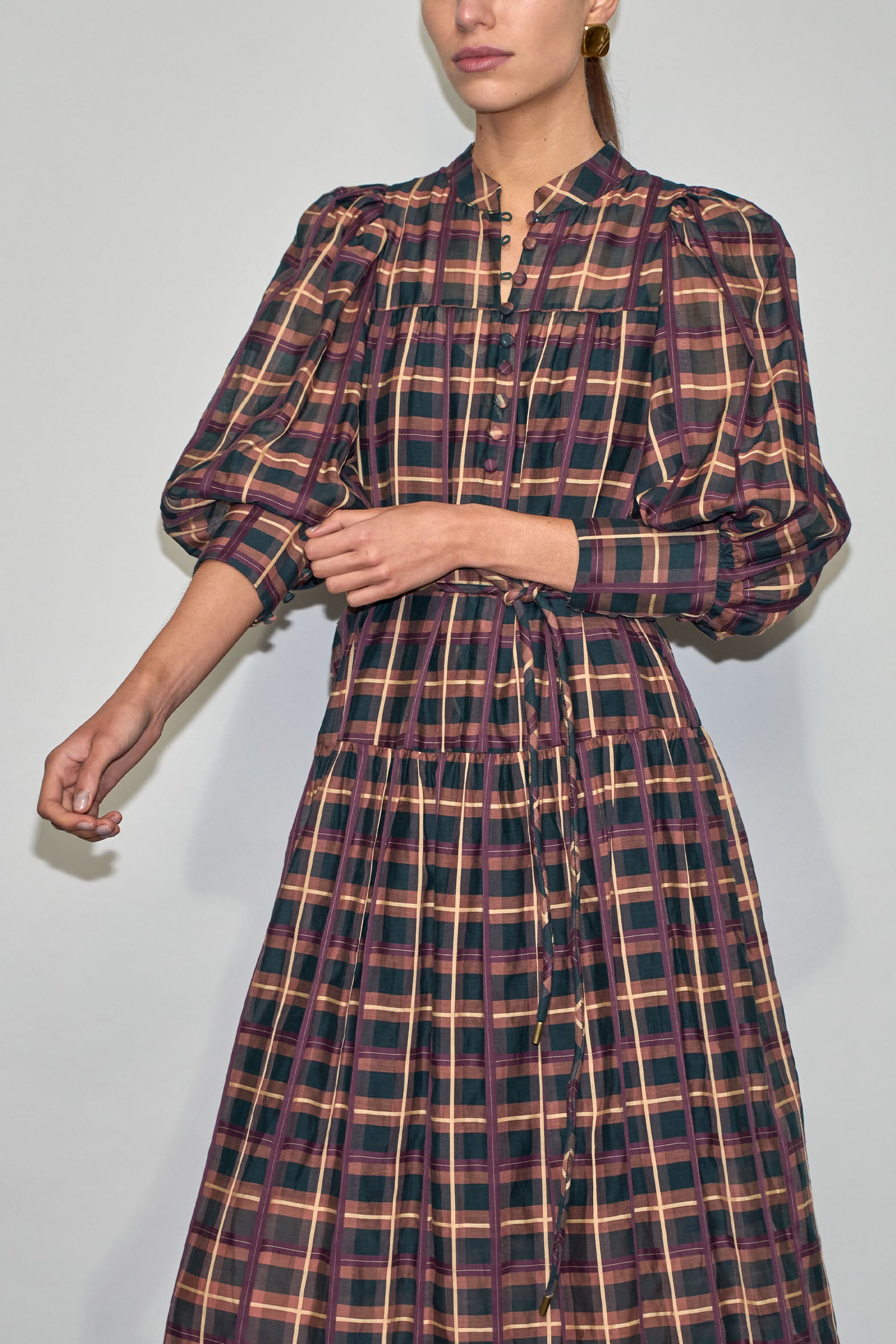 vesper dress - berry check|  zoe kratzmann| considered design