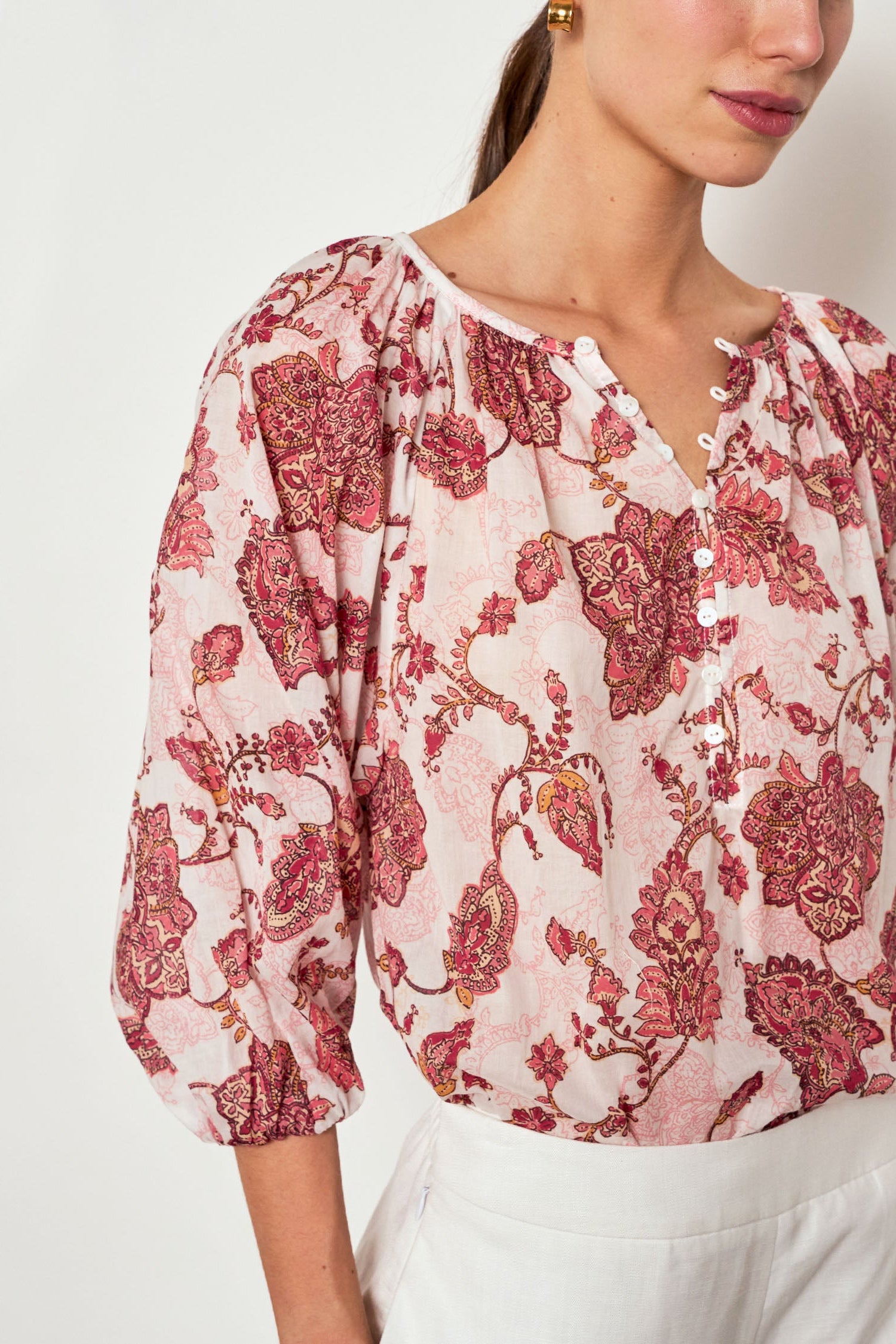 vow top - rose paisley
