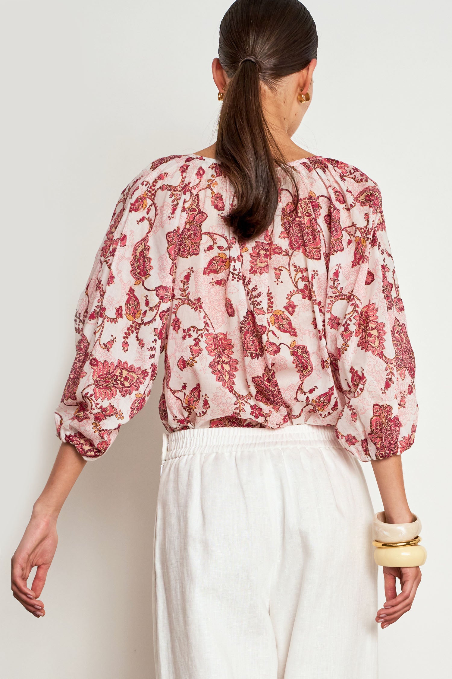 vow top - rose paisley