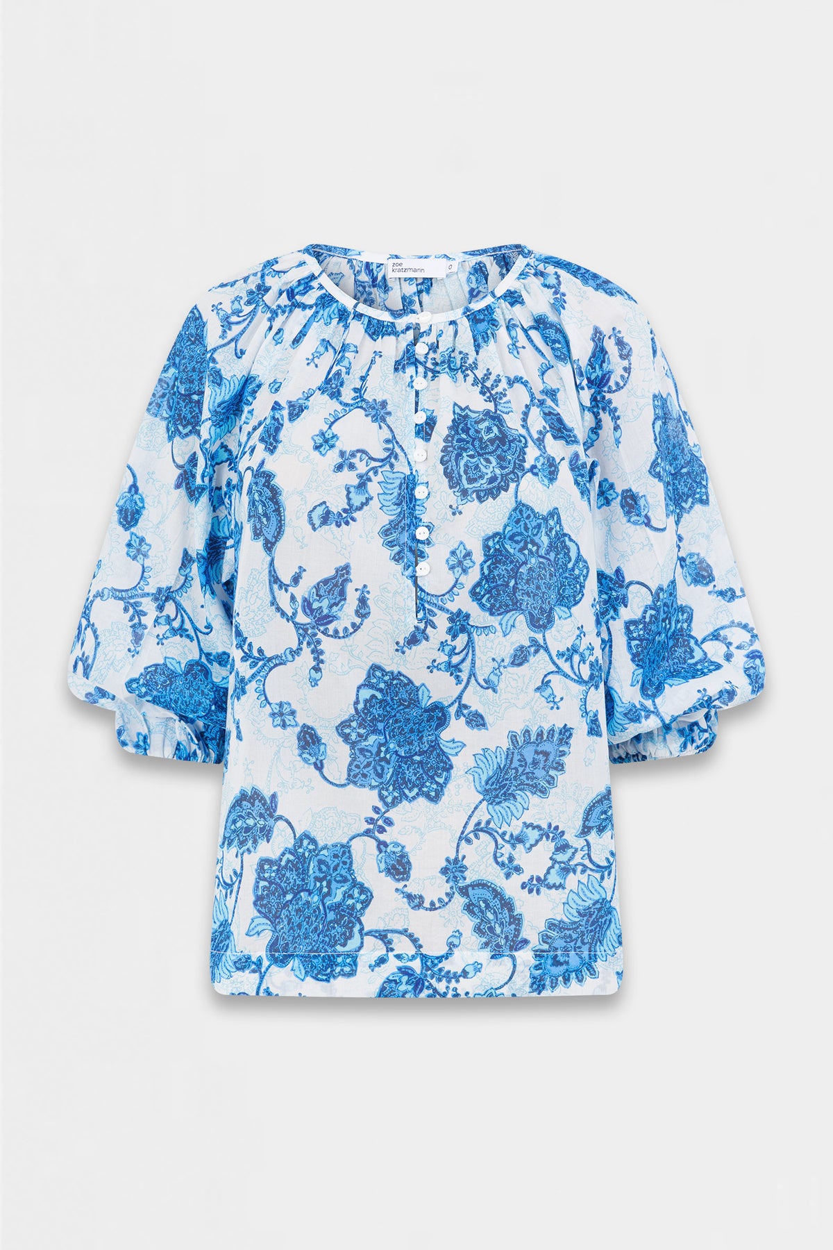vow top - azure paisley