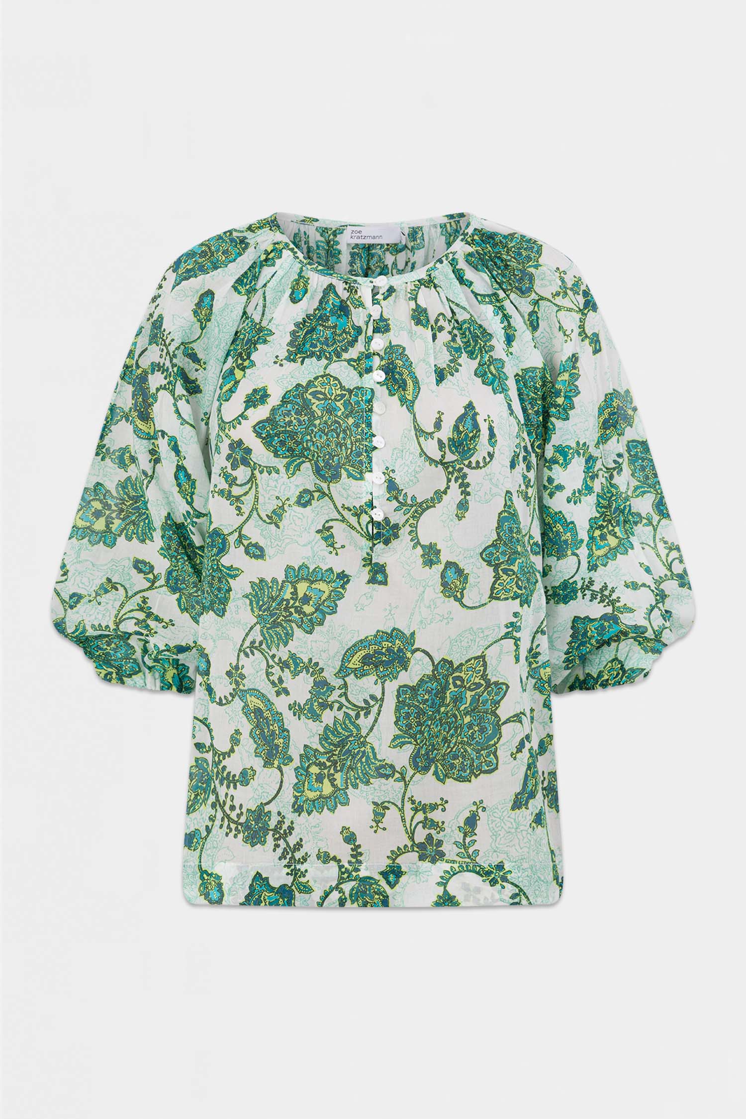 vow top - garden paisley