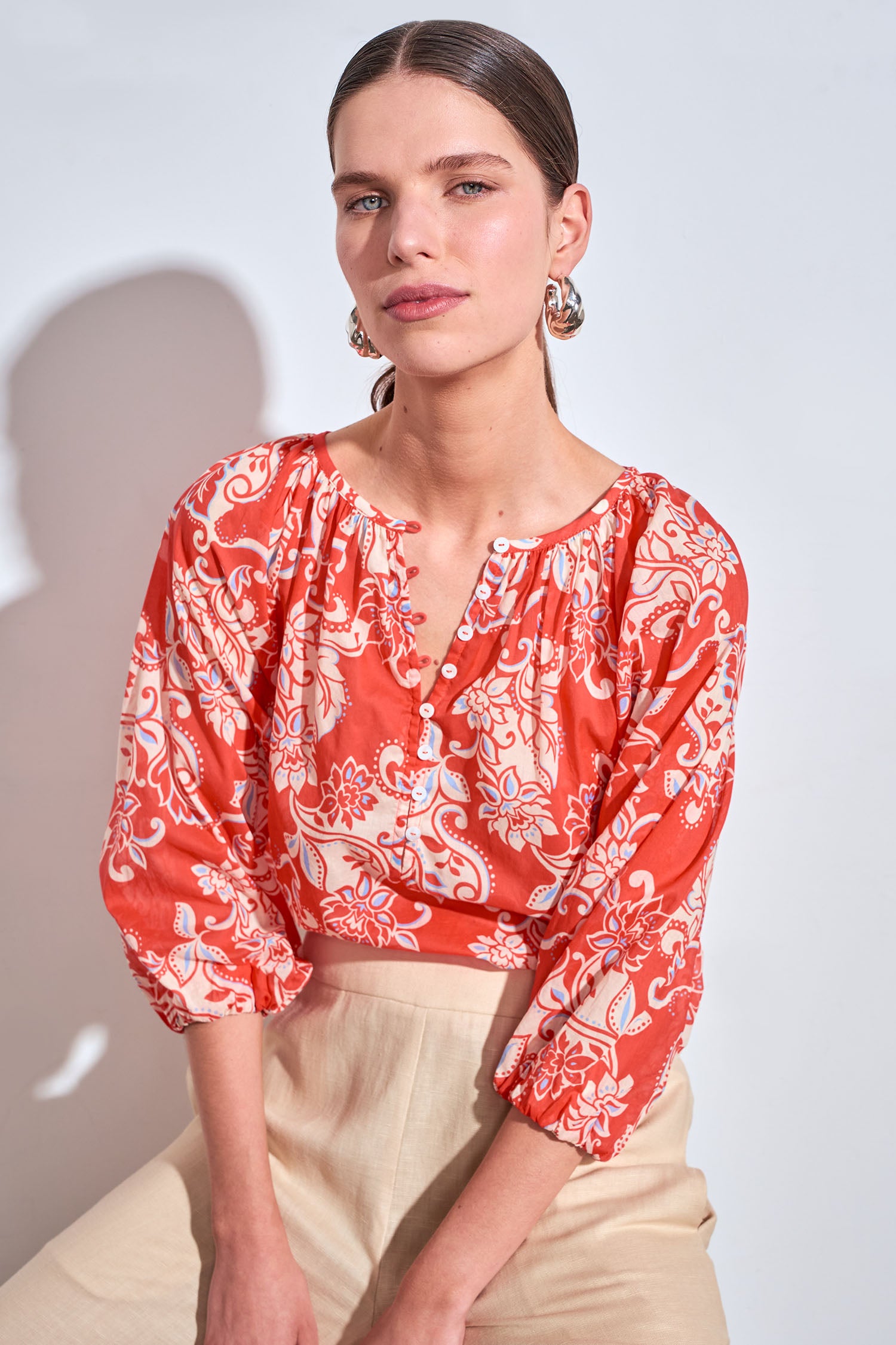 vow top - tangerine field