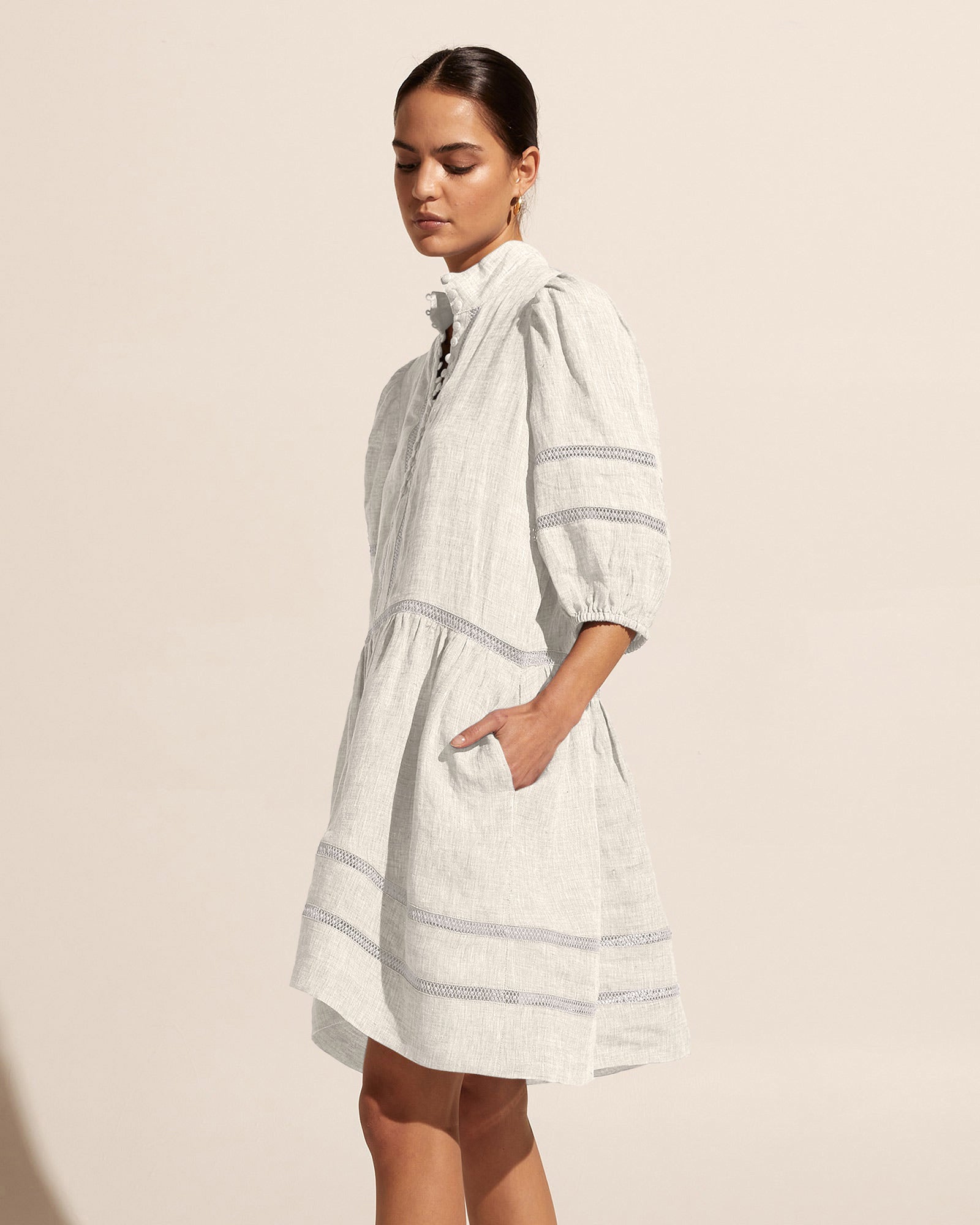 elixir dress - porcelain linen