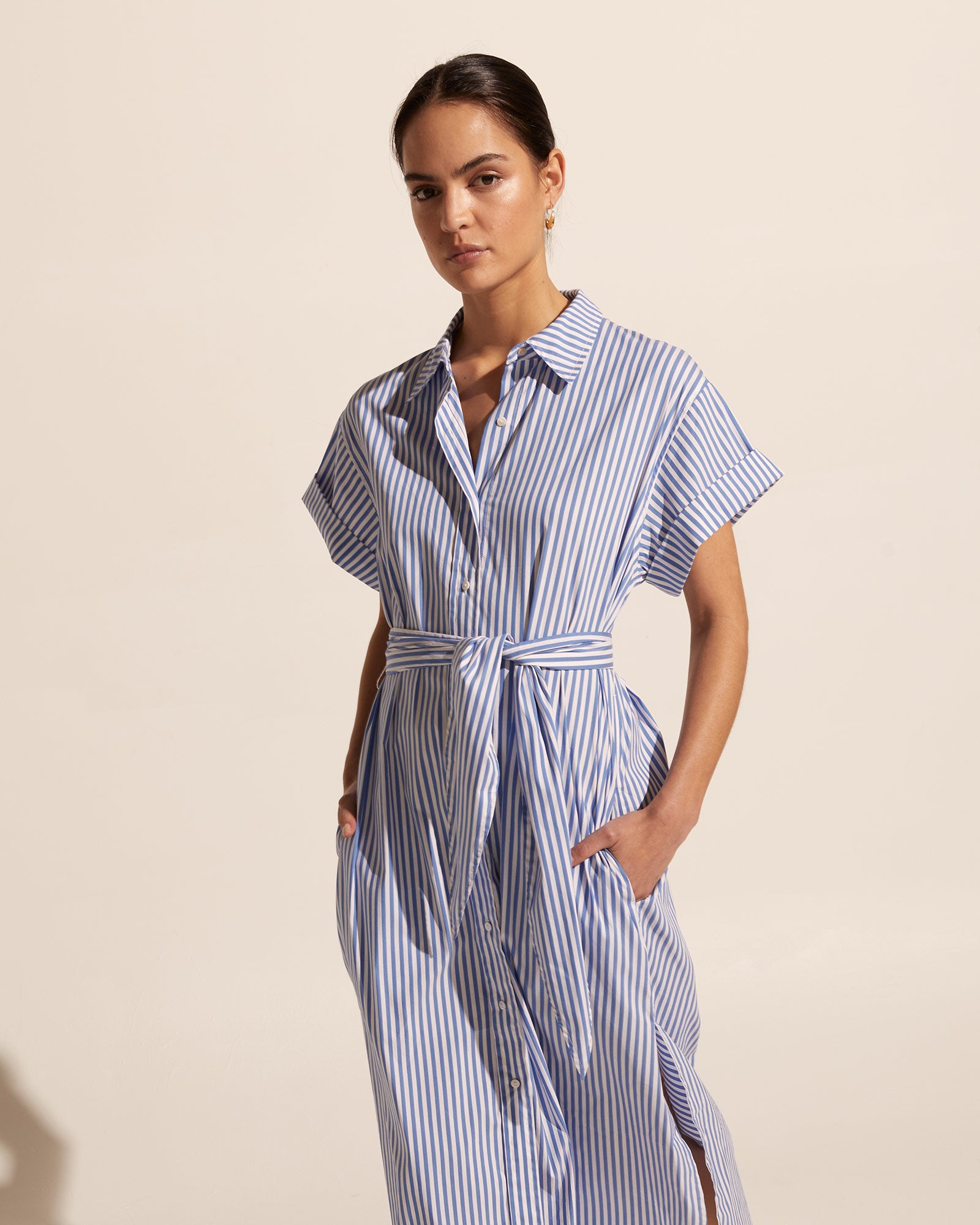 verse dress - blue stripe