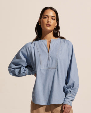 collude top - light chambray