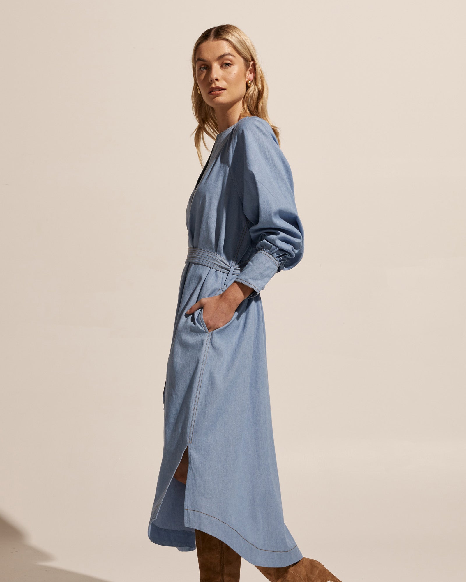 standpoint dress - light chambray
