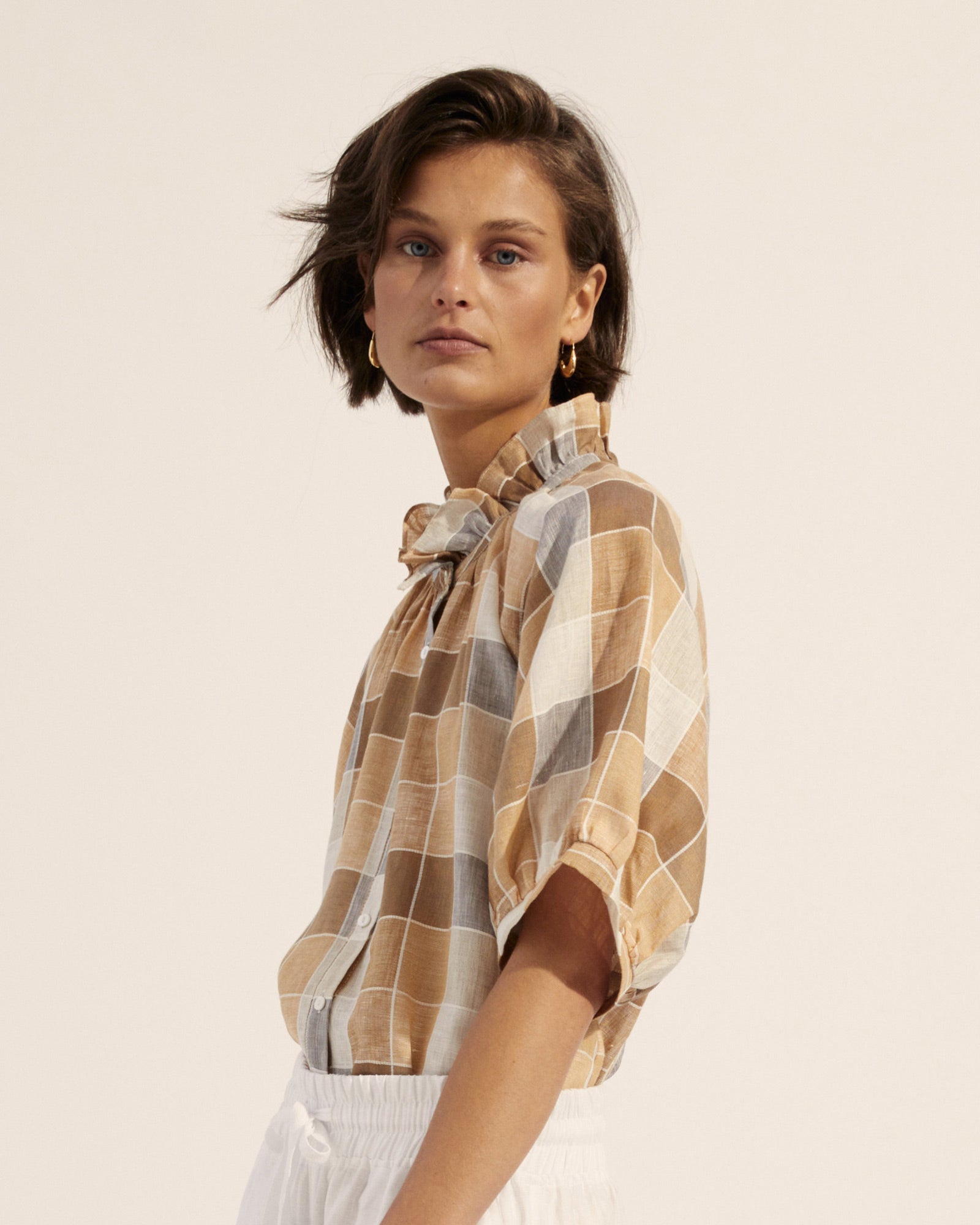 foster top - safari check