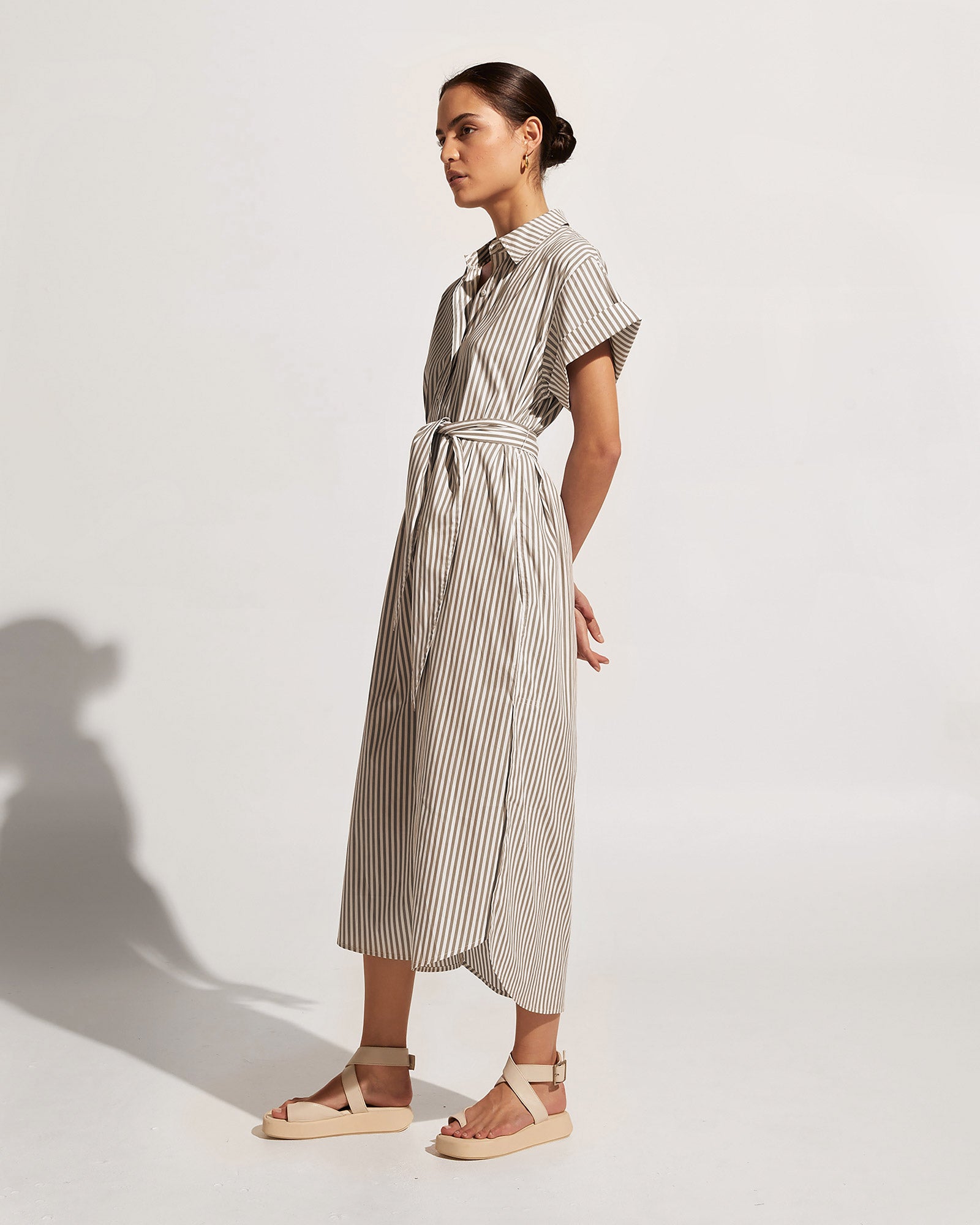 verse dress - clove stripe