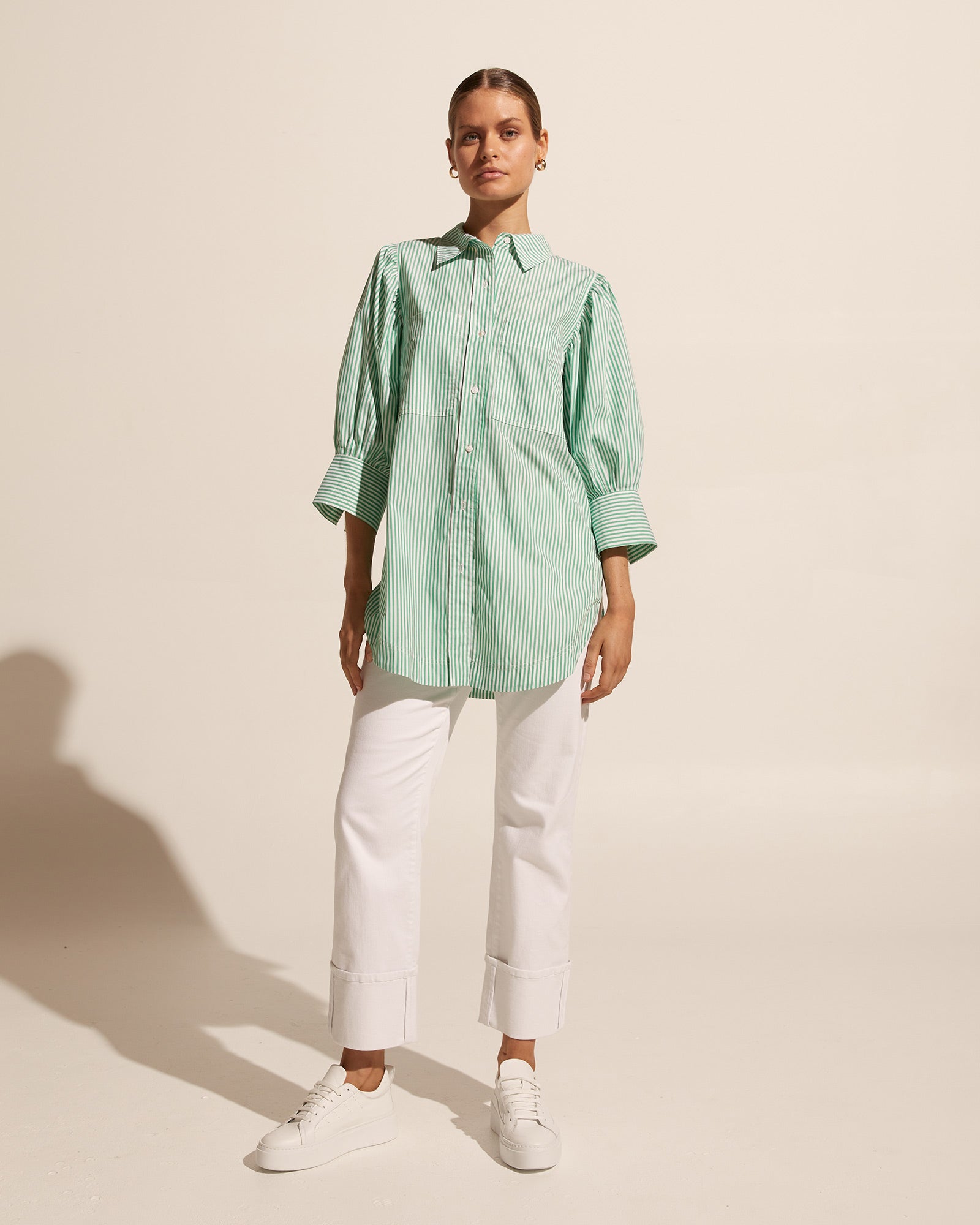 compote top - parakeet stripe