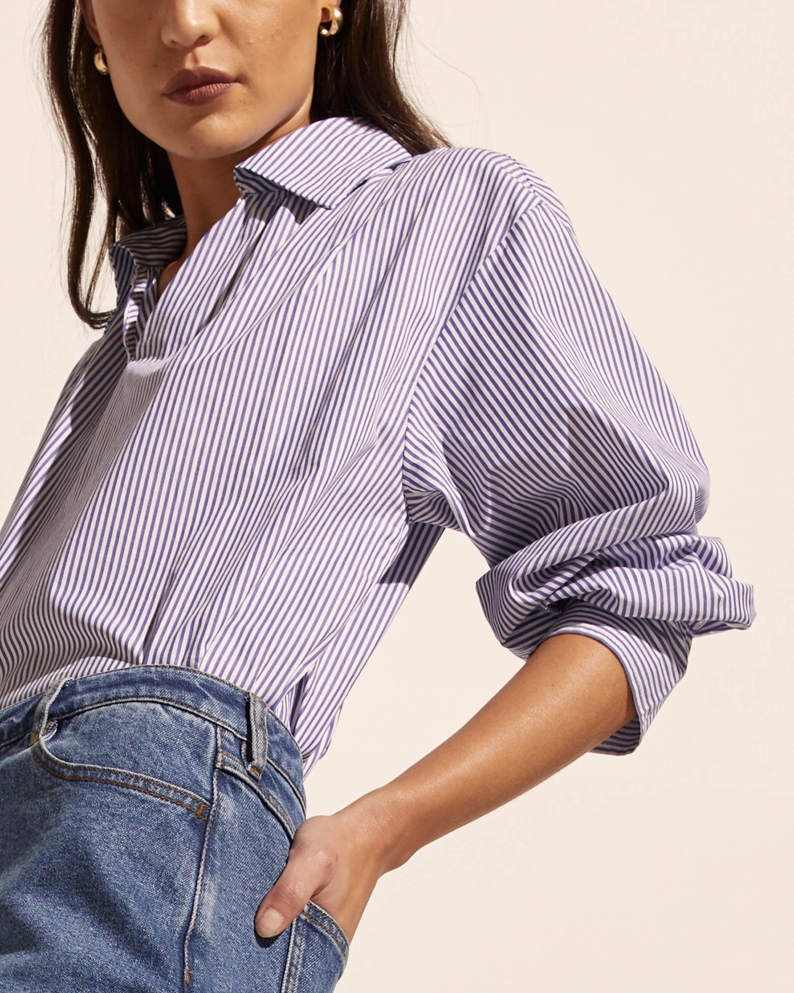 stroll top - navy stripe