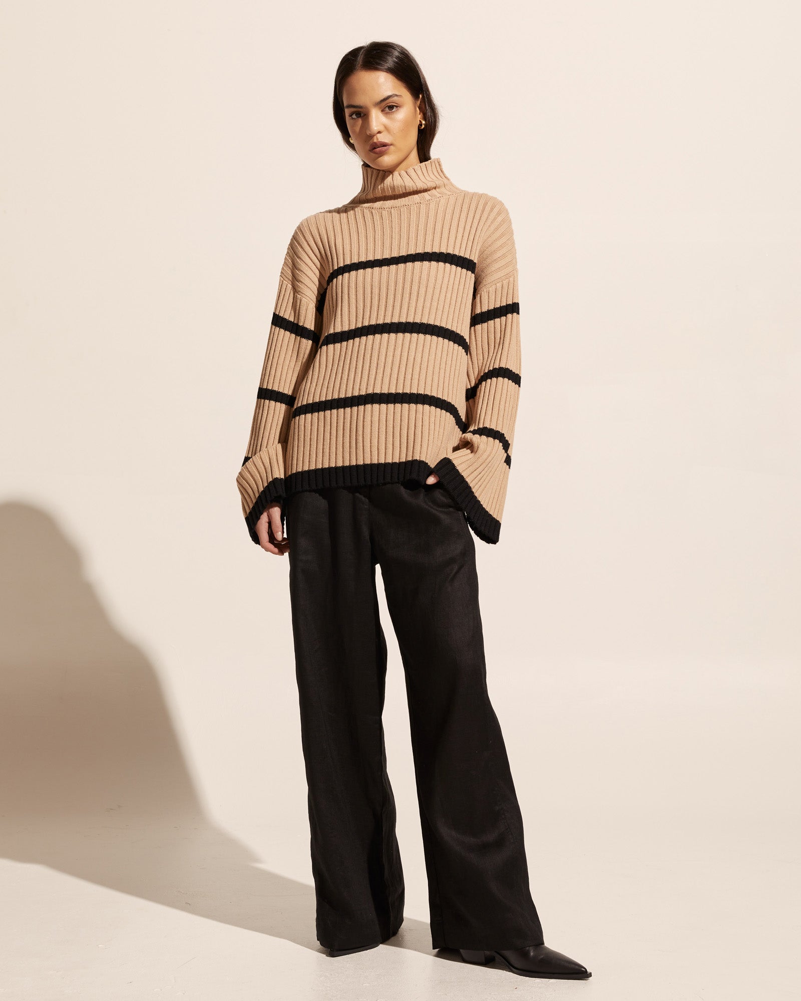 privy knit - camel/black