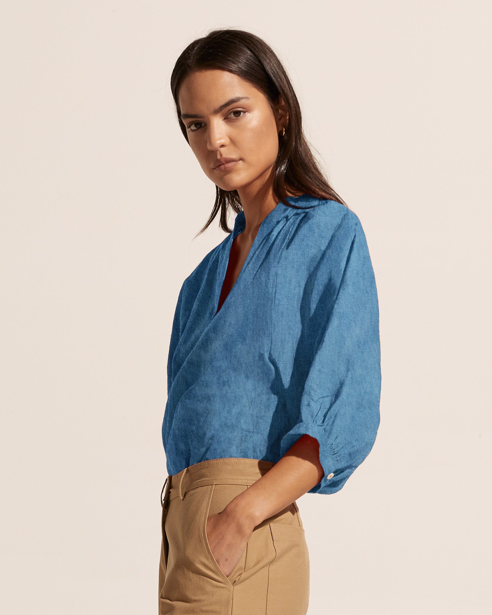 remark top - chambray