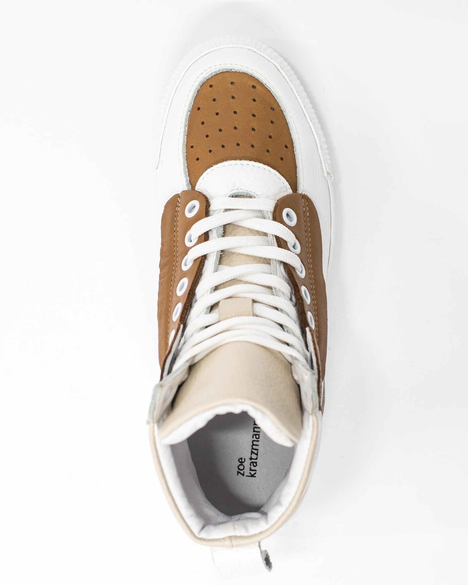 vibe sneaker - mocha/white leather