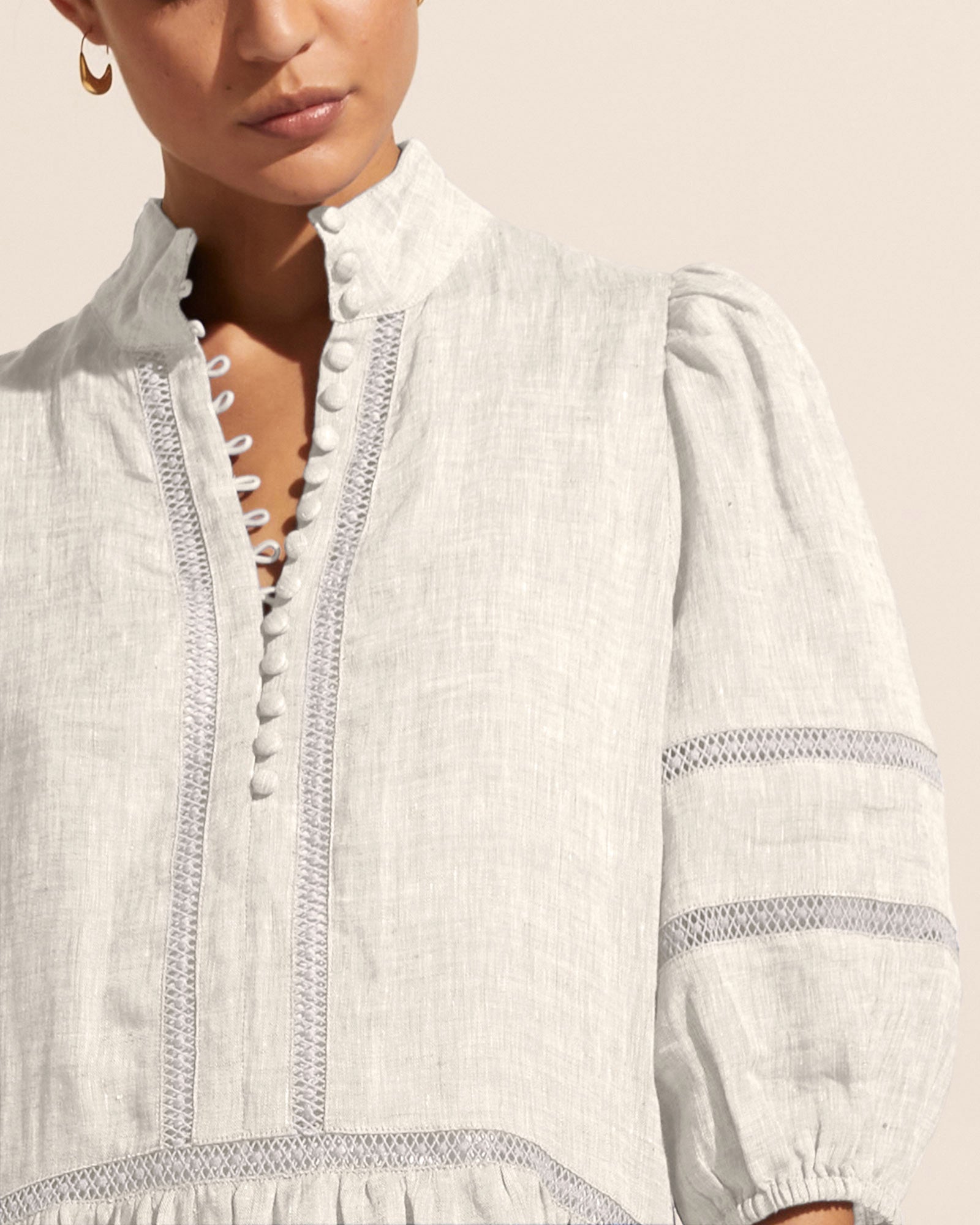 elixir dress - porcelain linen