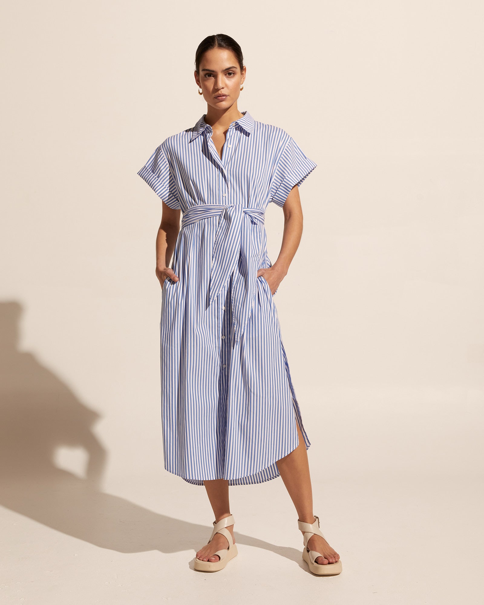 verse dress - blue stripe