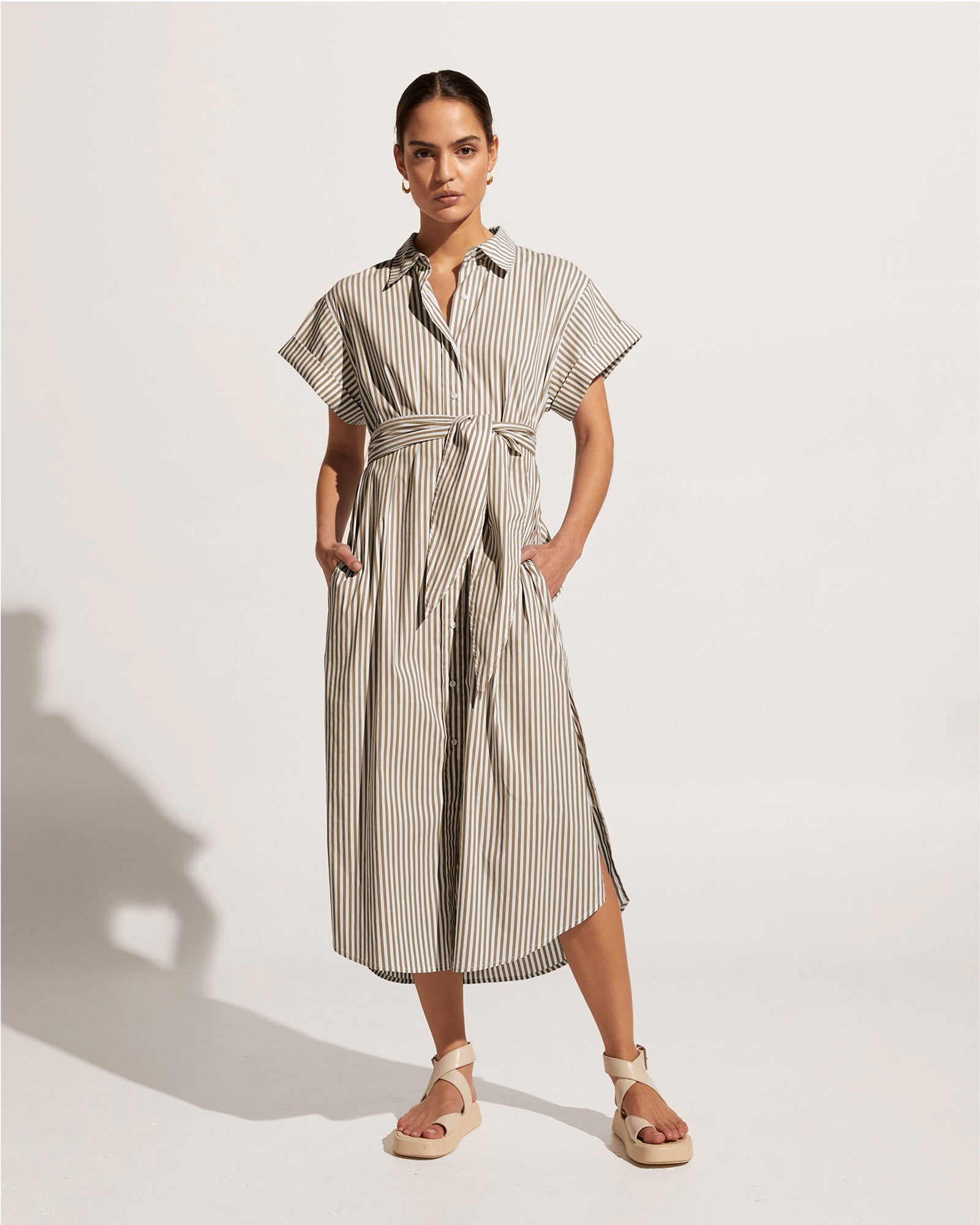 verse dress - clove stripe