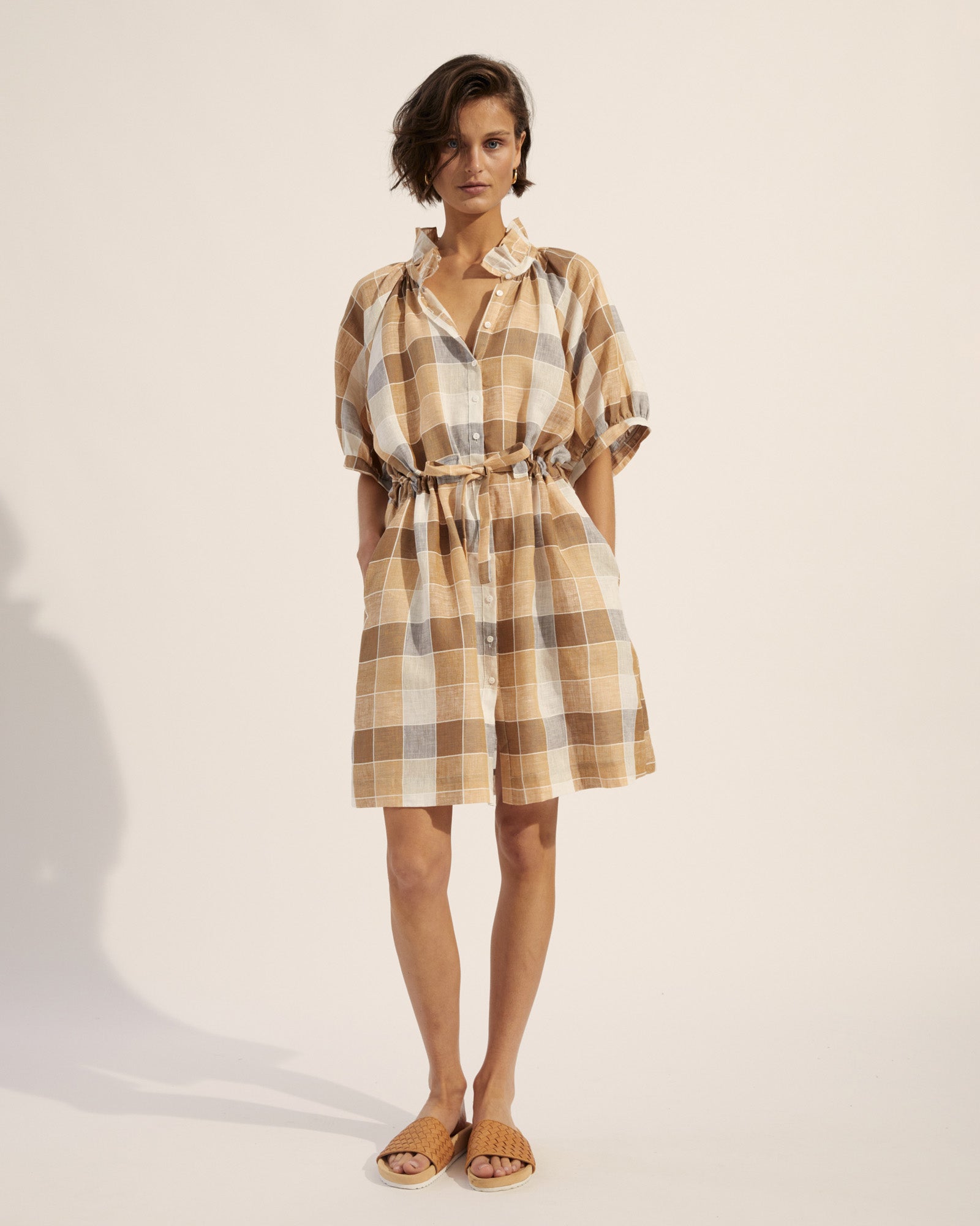vista dress - safari check