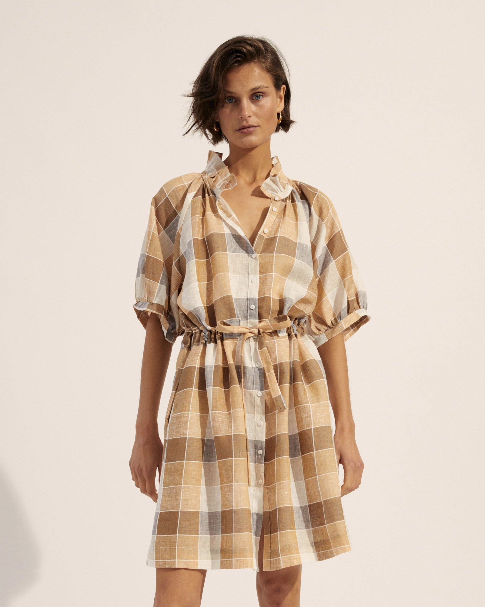 vista dress - safari check