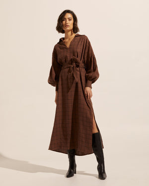 beeline dress - chocolate check