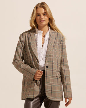 index jacket - navy/chocolate check