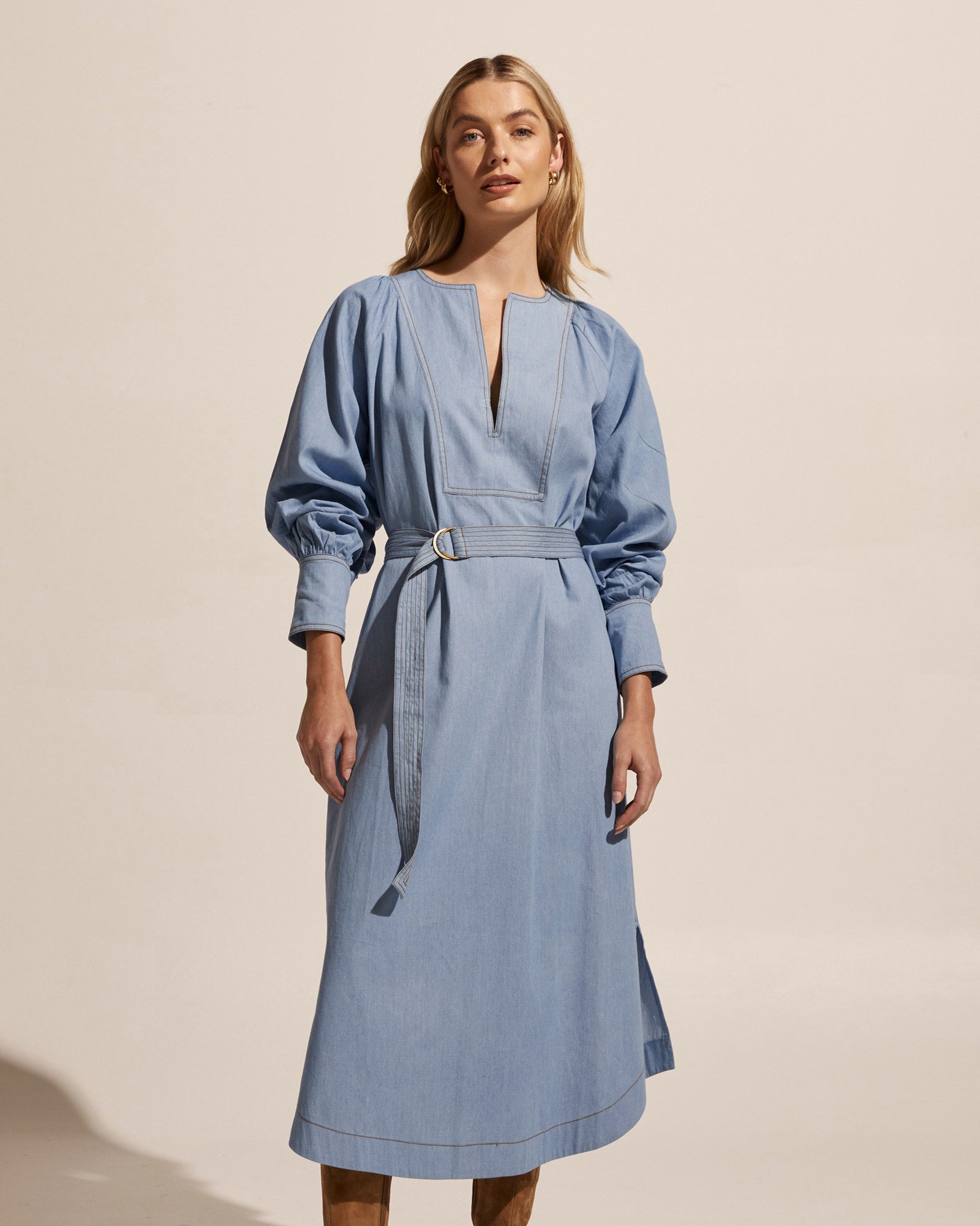 standpoint dress - light chambray