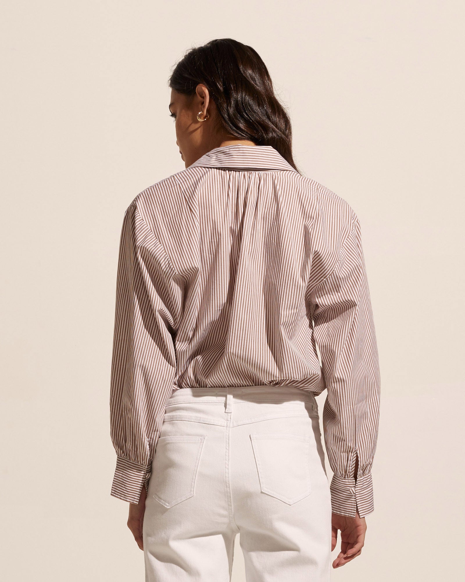 stroll top - toast stripe