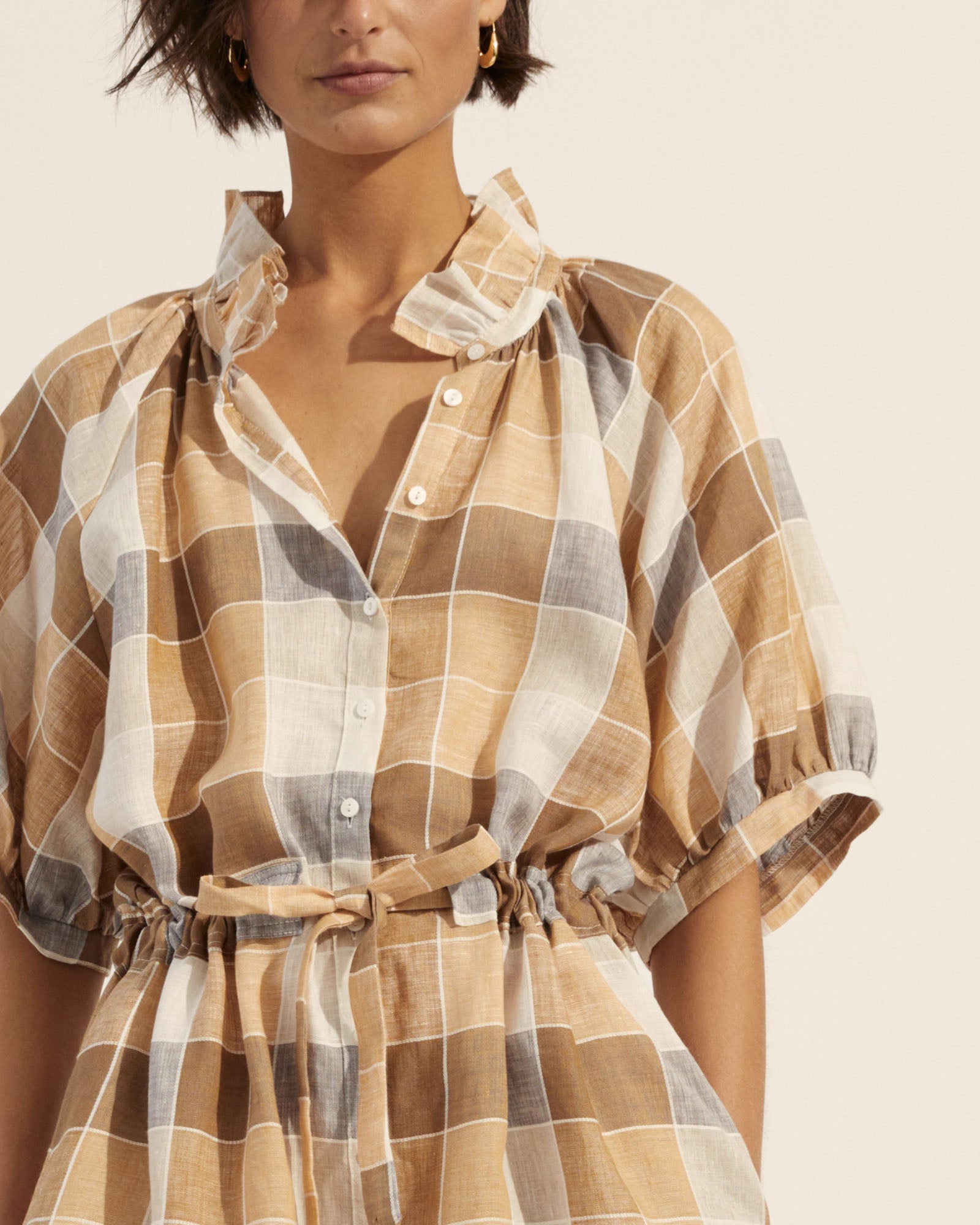 vista dress - safari check