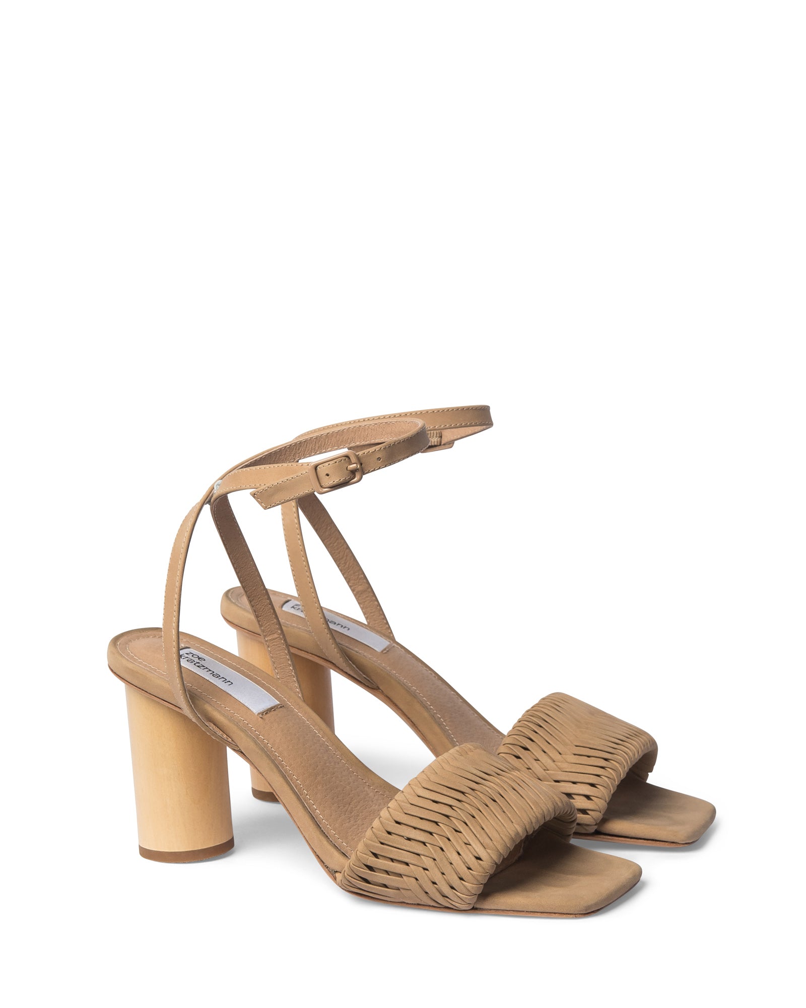 beige, heel, wooden heel, woven strap, leather, square toe, product image