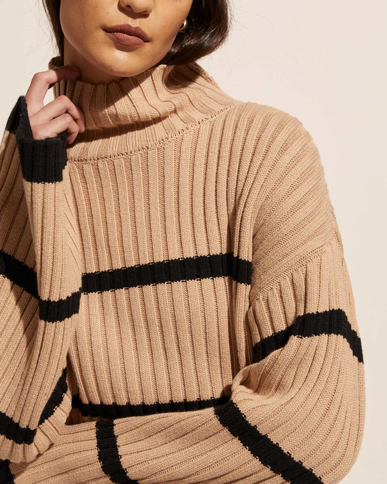 privy knit - camel/black