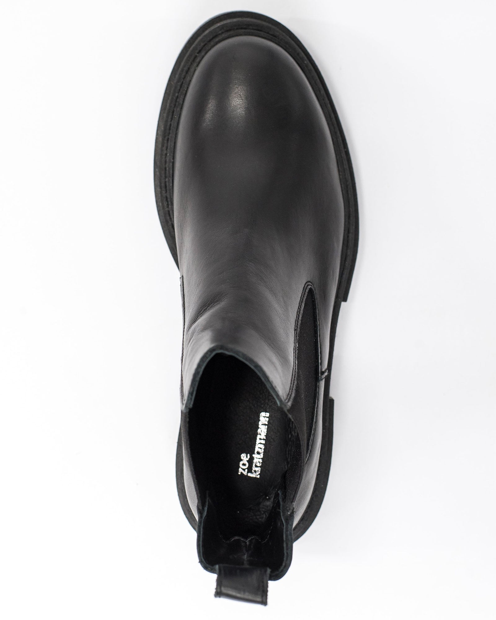 compass boot - black leather