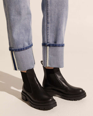 compass boot - black leather