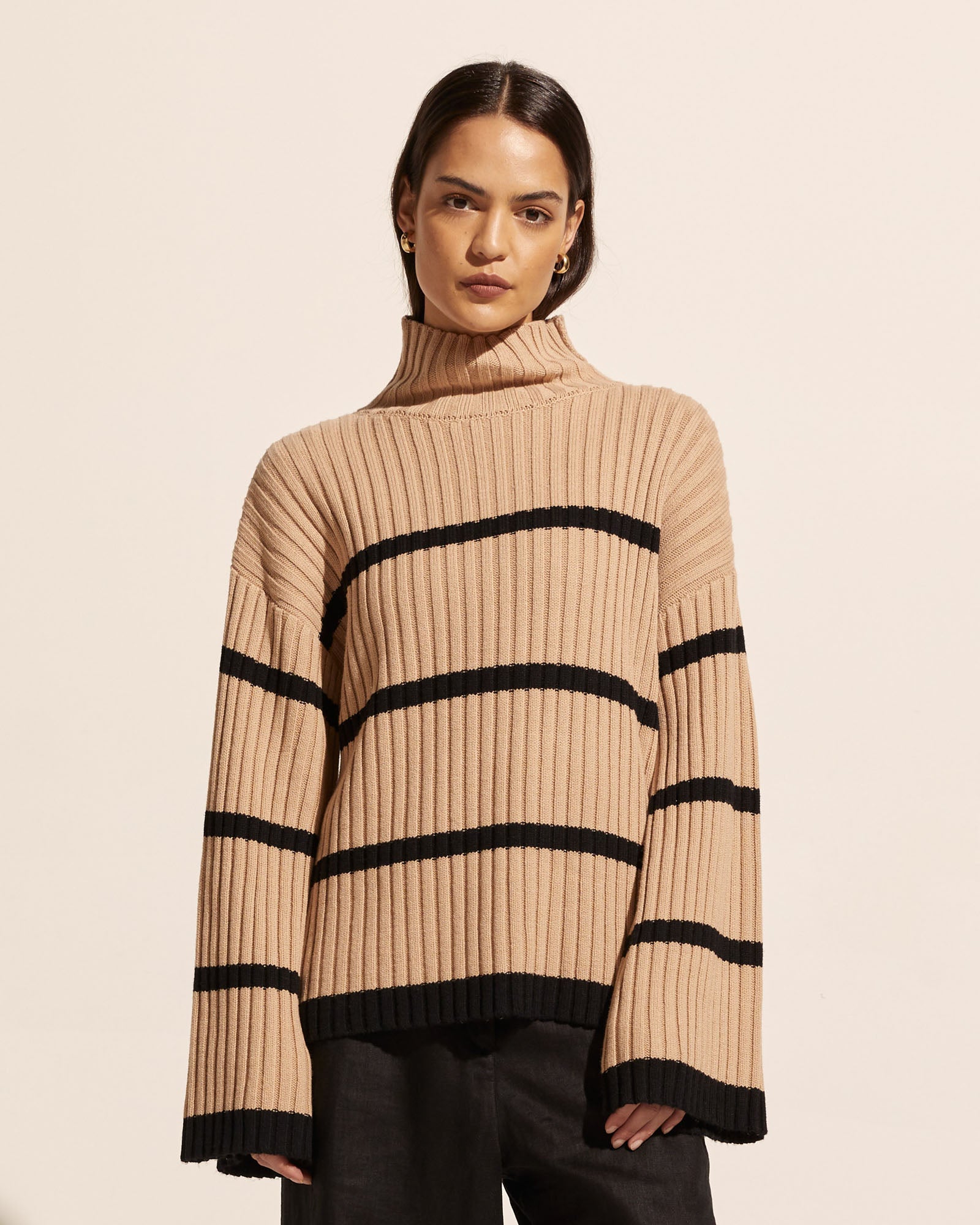 privy knit - camel/black