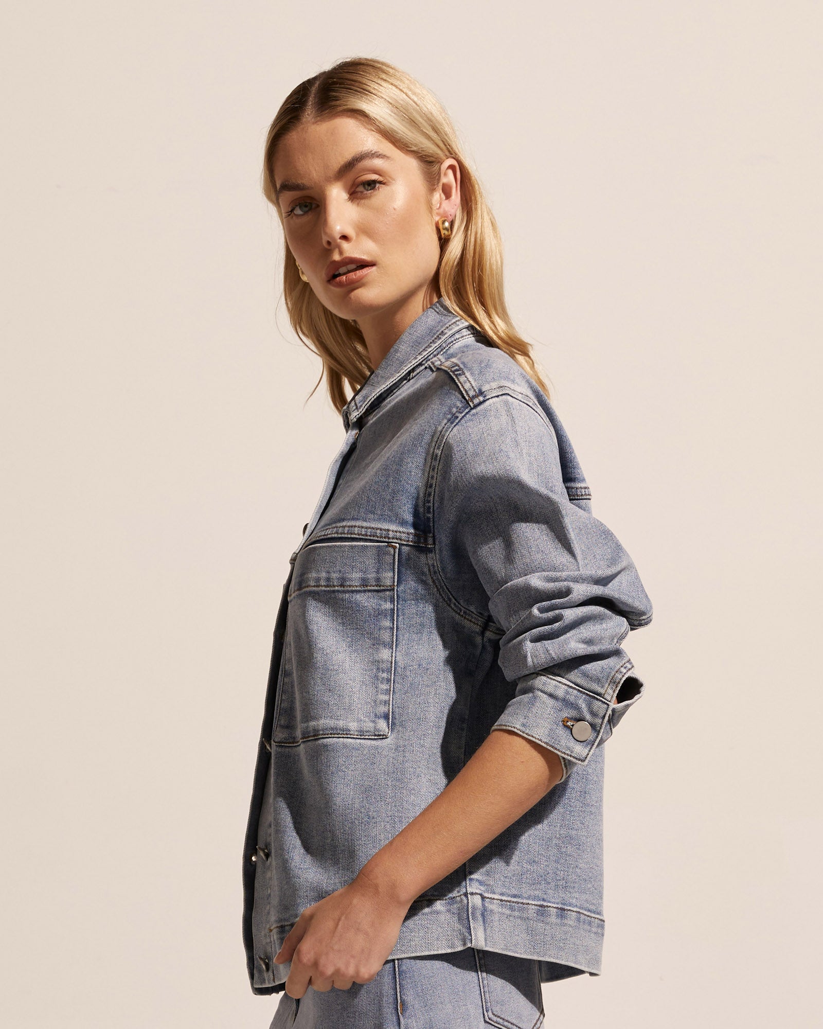 edit jacket - washed denim